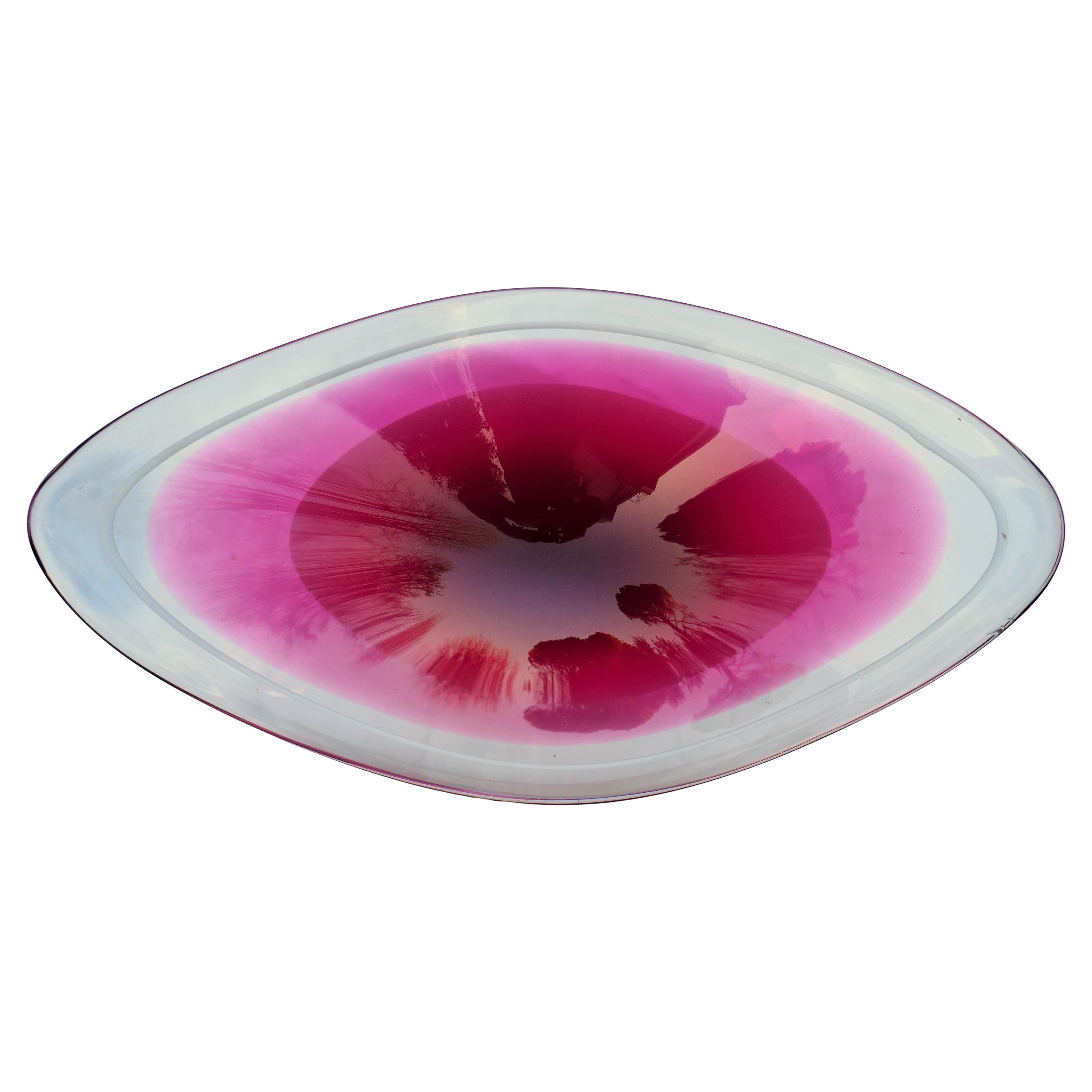 Glass vase attributed to Paul Kedelv for Flygsfors In Good Condition For Sale In Lugo, IT