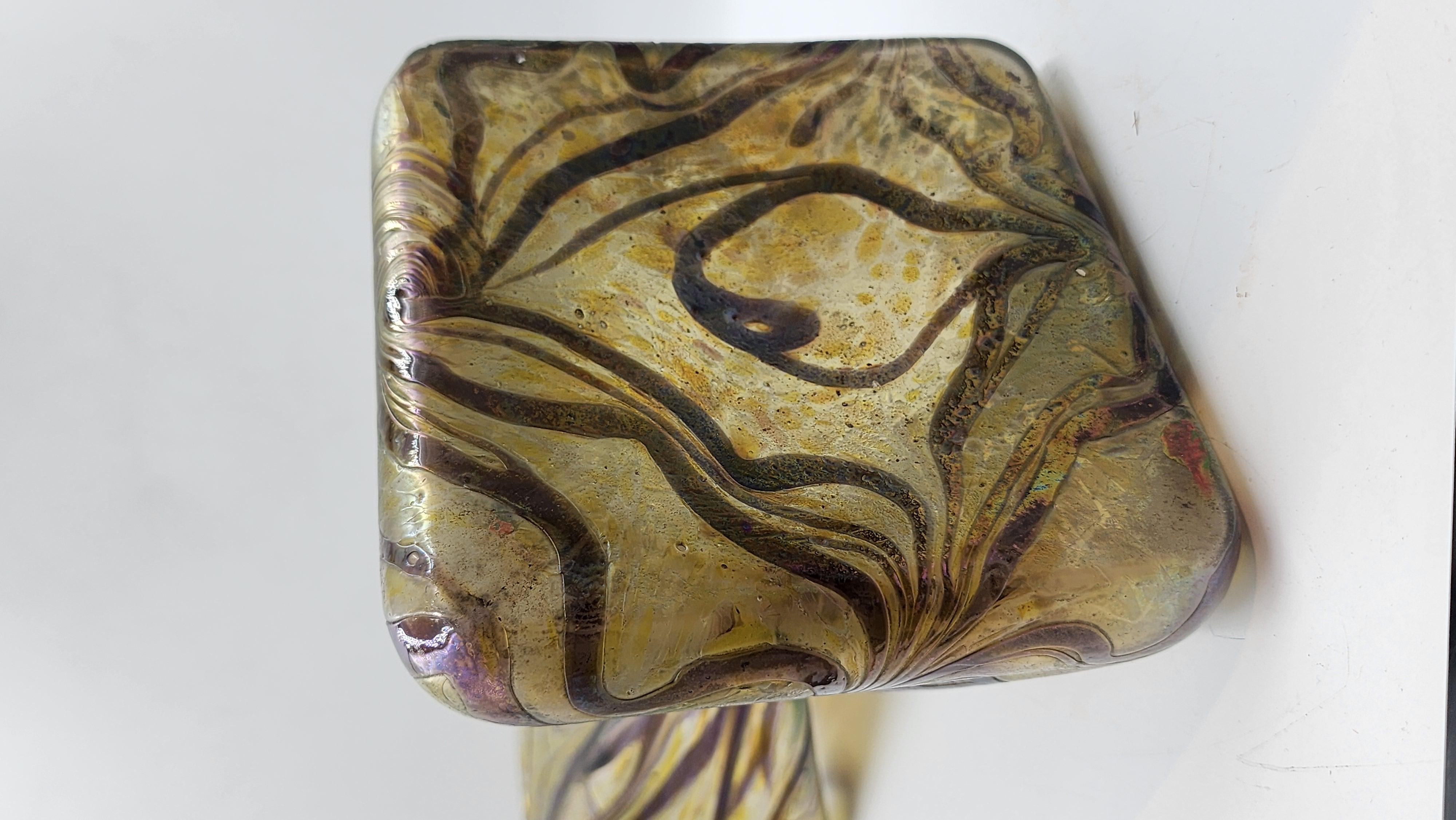 Glass vase, Bohemian Art Nouveau, by designer Loezt im Zustand „Gut“ im Angebot in Autonomous City Buenos Aires, CABA