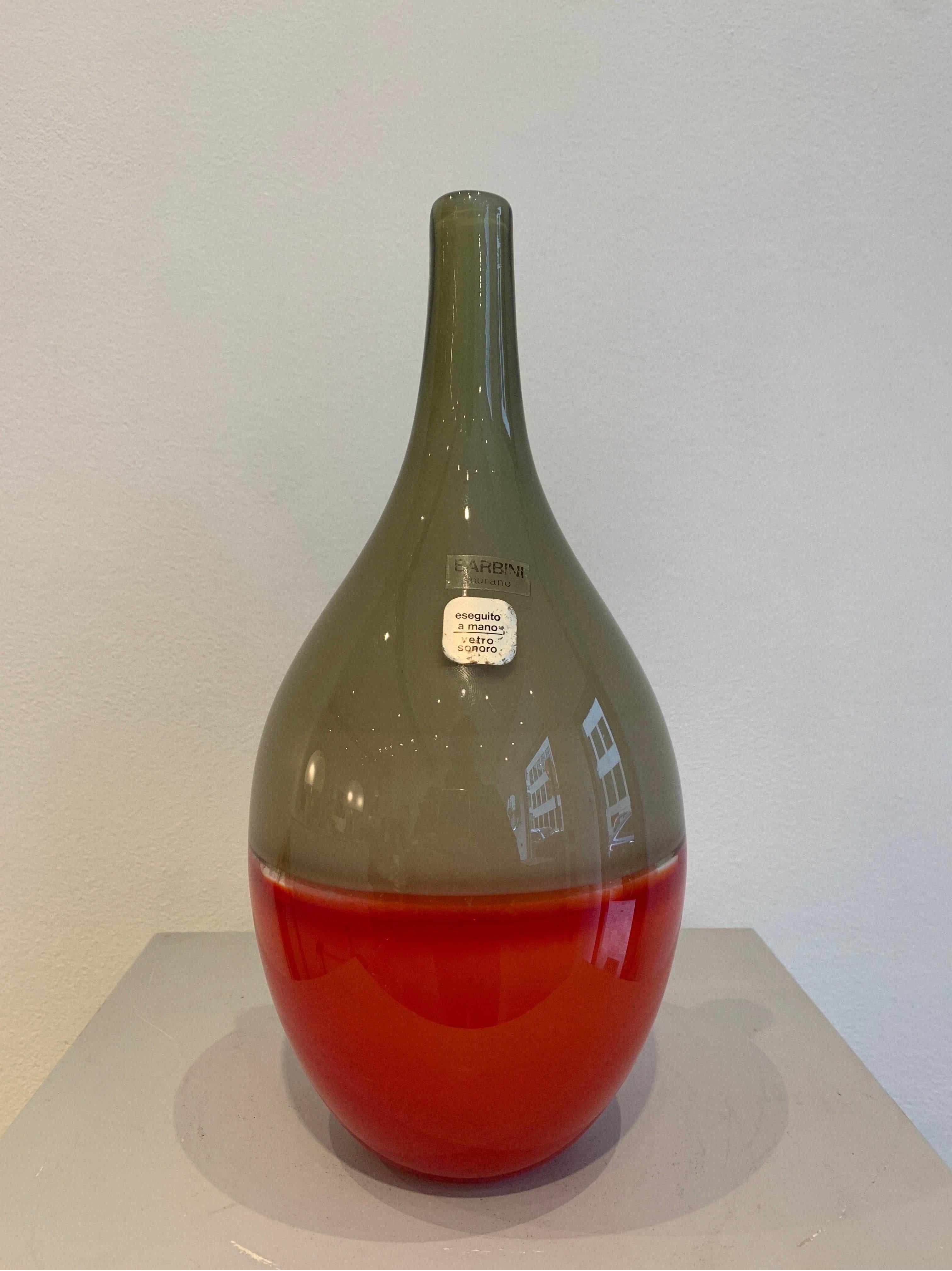 Alfredo Barbini is an Italian Glass maker who designed is now creations. The present vase was designed in the 1980s.