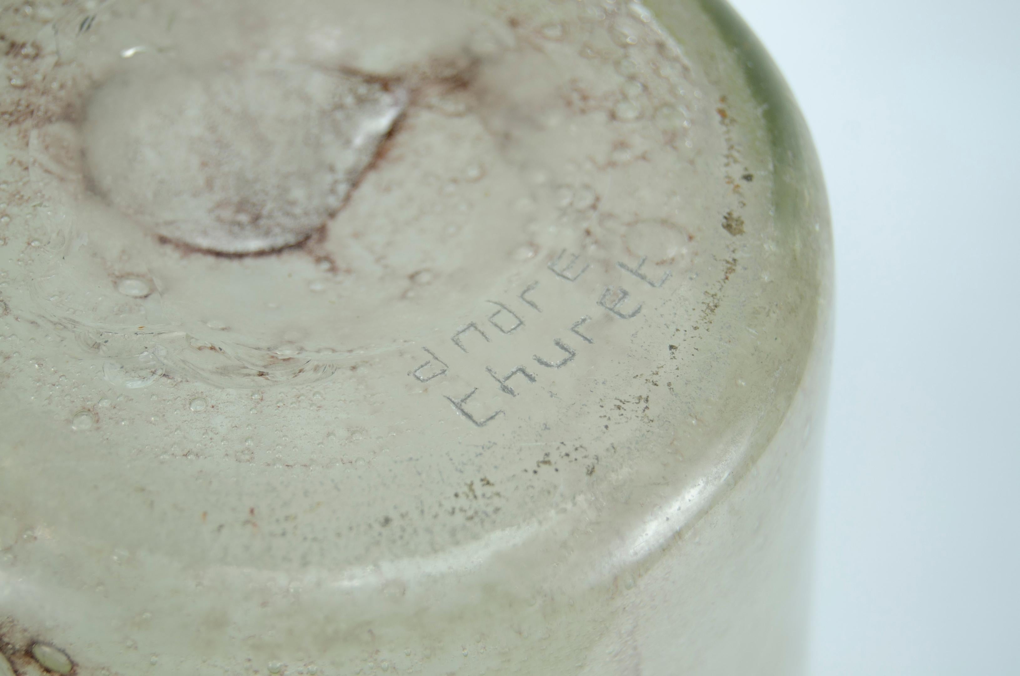 Art Déco Vaso di vetro di Andre Thuret in vendita