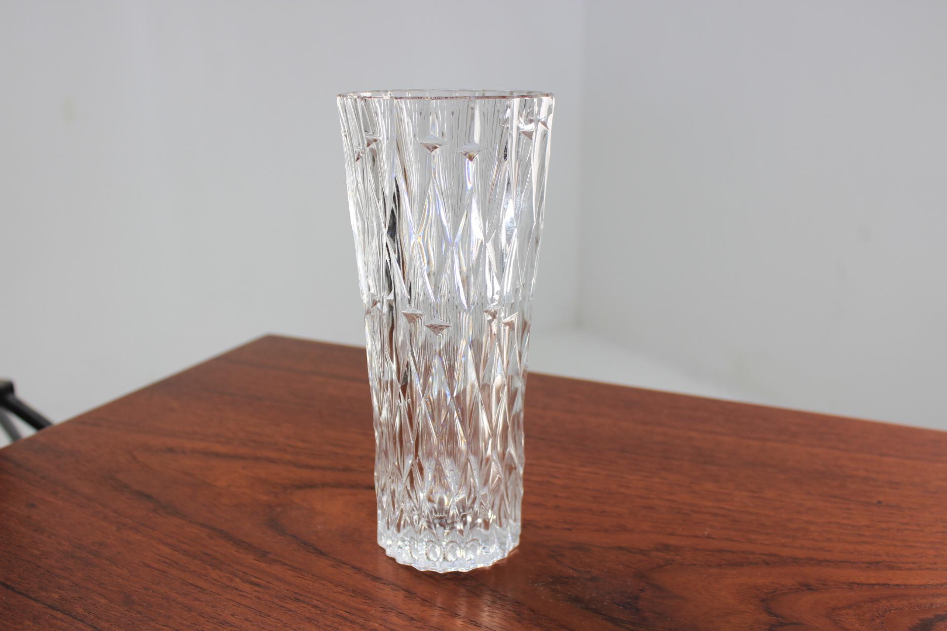 Czech Glass Vase by Bohemia Glass, 1960s