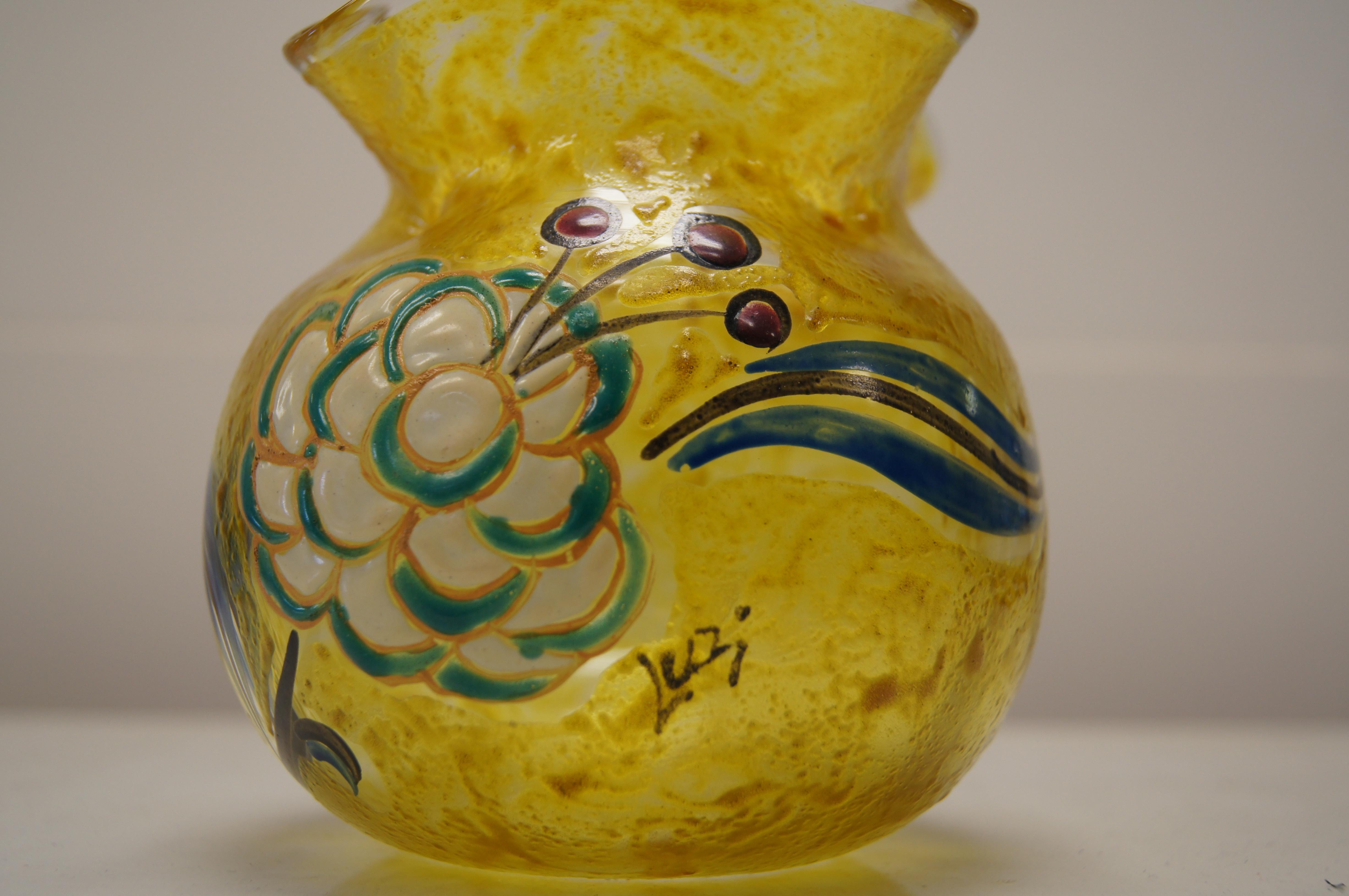 Vase en verre de François-Théodore Legras Bon état - En vente à Dorchester, MA