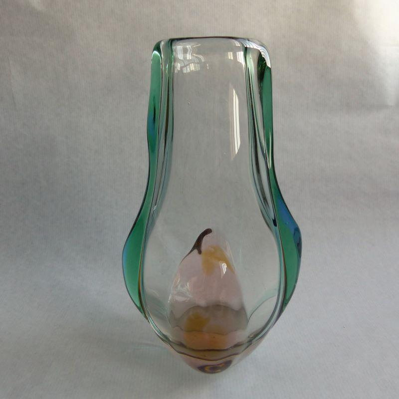 Mid-Century Modern Glass vase by JOSEF HOSPODKA for Chribsa Glas. 1950 - 1959 For Sale