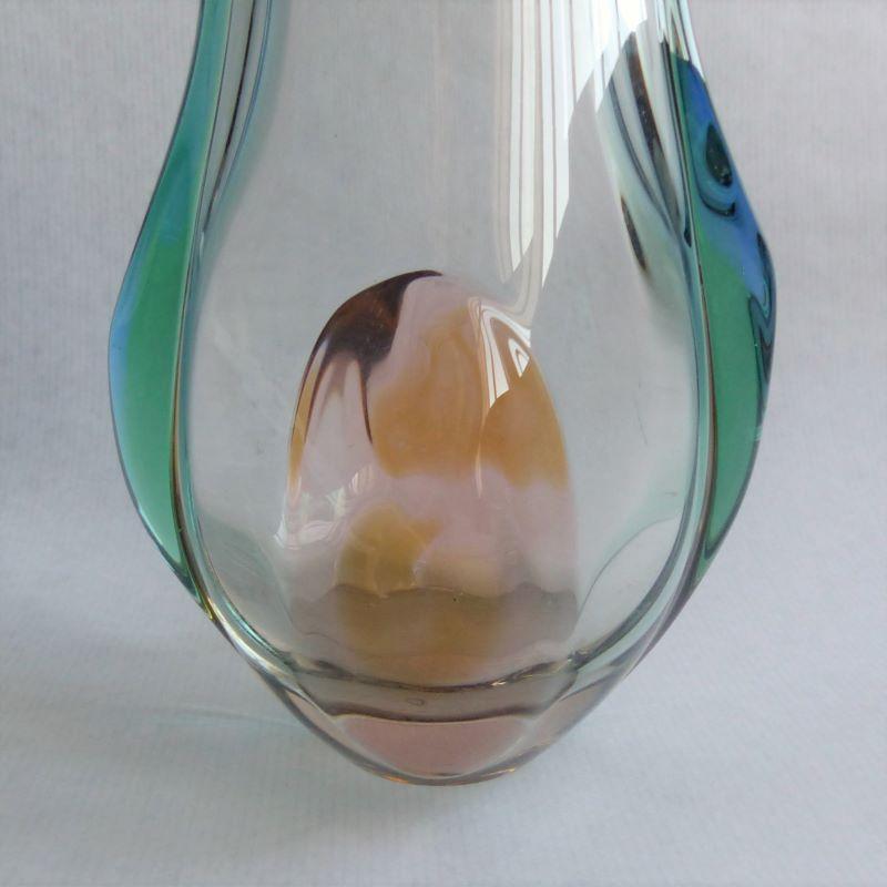 Czech Glass vase by JOSEF HOSPODKA for Chribsa Glas. 1950 - 1959 For Sale