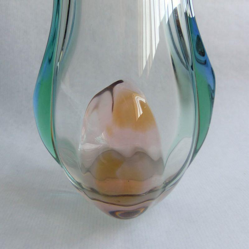 Glass vase by JOSEF HOSPODKA for Chribsa Glas. 1950 - 1959 In Excellent Condition For Sale In CADALSO, ES