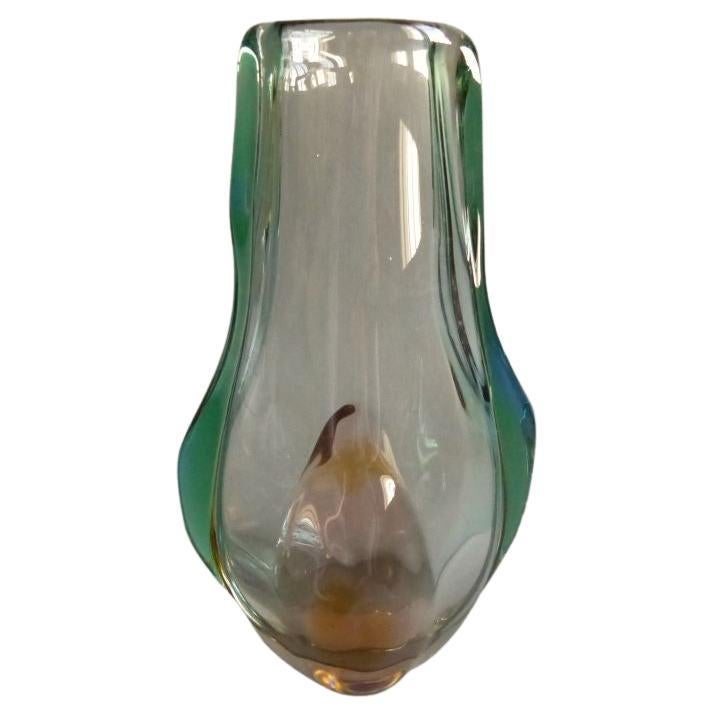Vase aus Glasglas von JOSEF HOSPODKA für Chribsa Glas. 1950 - 1959