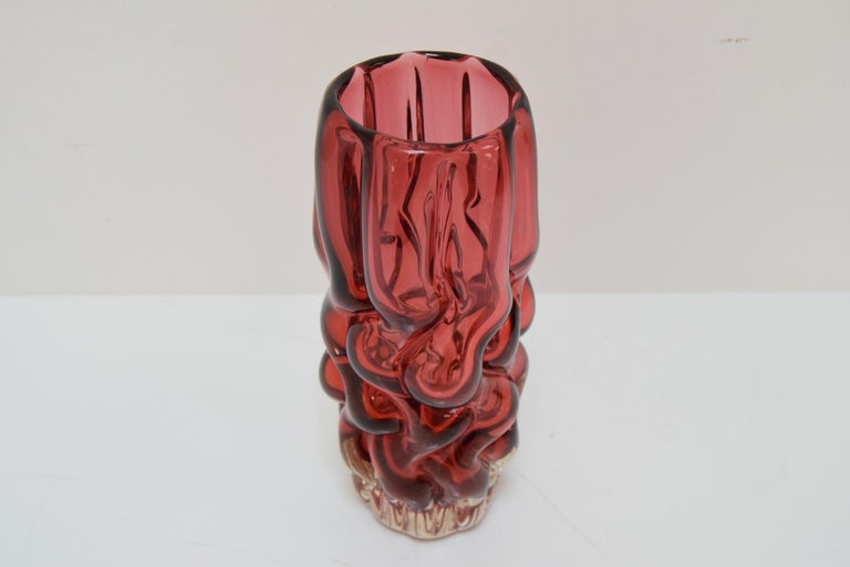 Glass Vase by Pavel Hlava for Crystalex Nový Bor, 1970s For Sale at 1stDibs