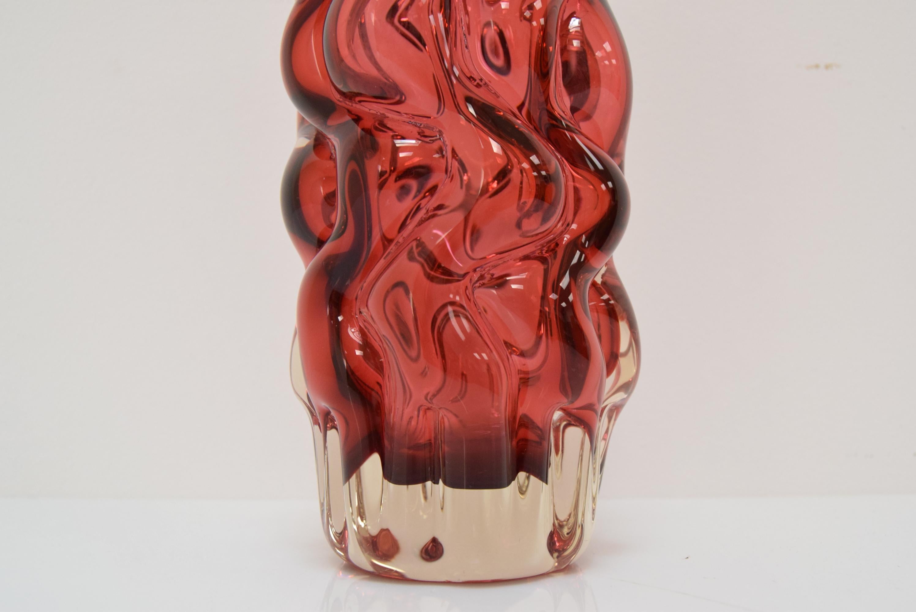 Glass Vase by Pavel Hlava for Crystalex Nový Bor, 1970s For Sale 2
