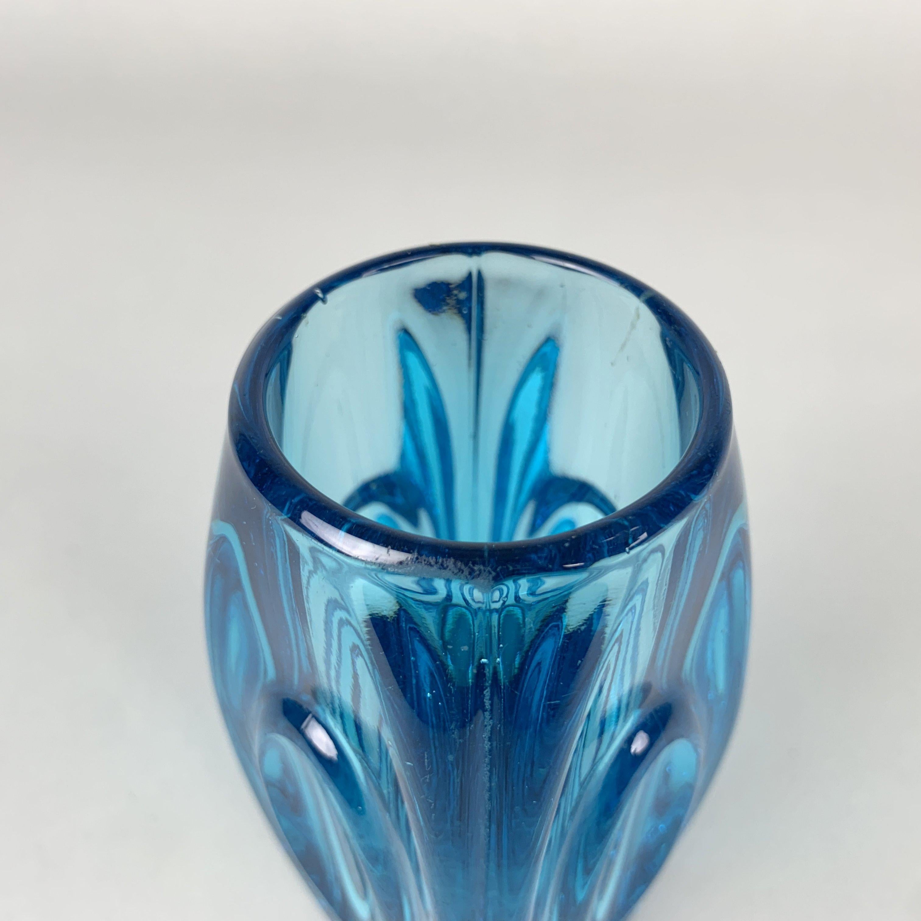 Czech Glass Vase by Rudolf Shrotter for Sklo Union, 1950s