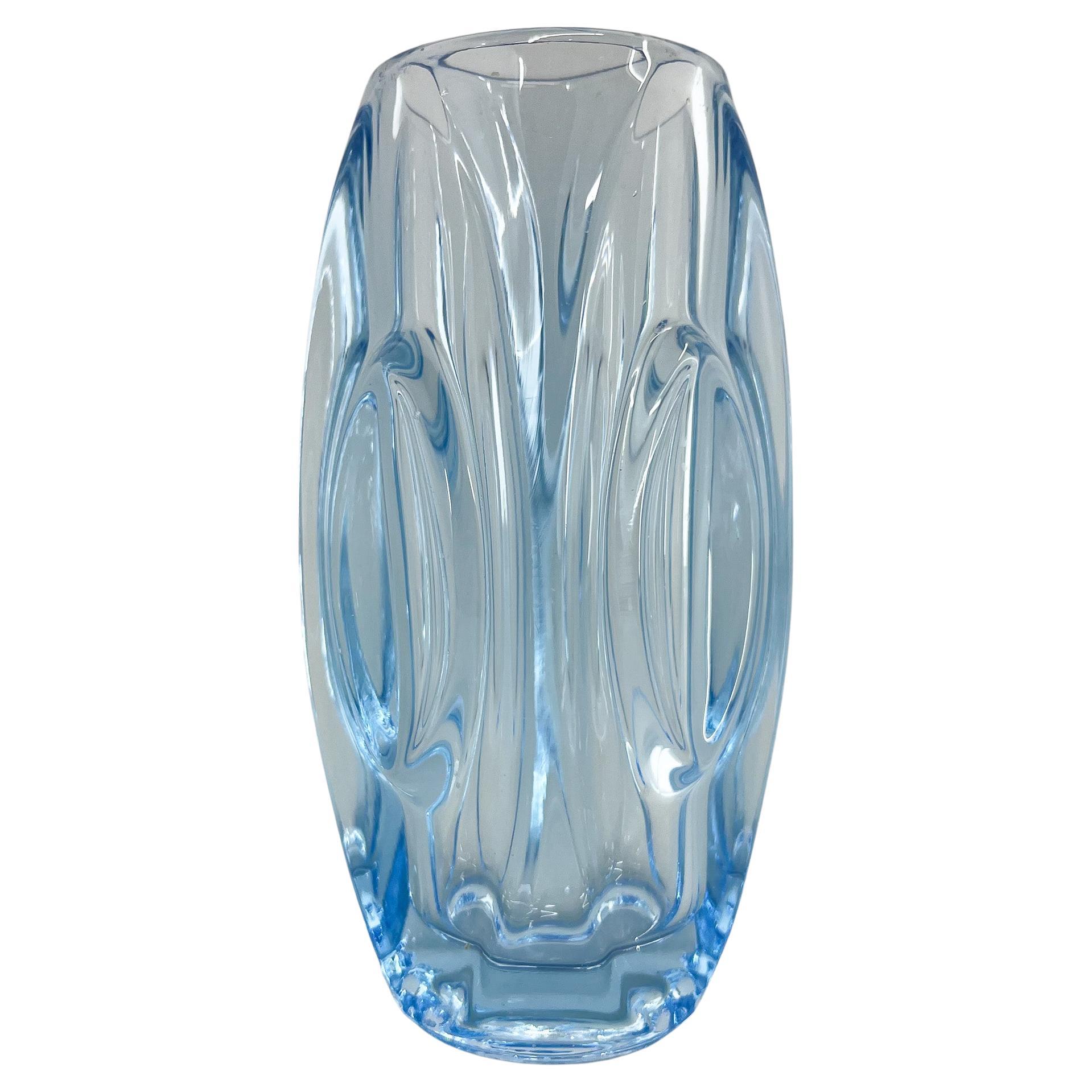 Glass Vase by Rudolf Shrotter for Sklo Union, 1950's For Sale