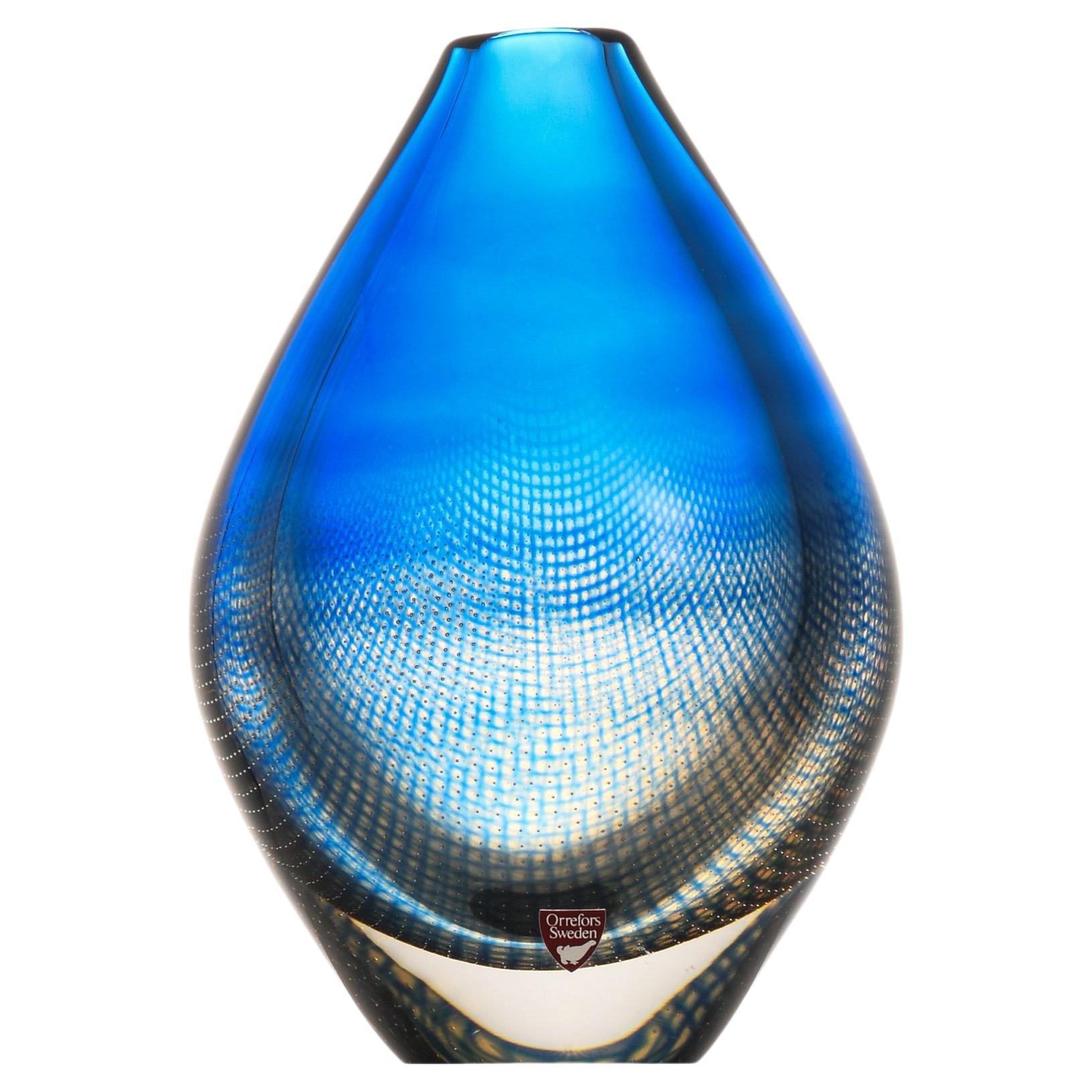 Vase en verre de Sven Palmqvist, années 1950
