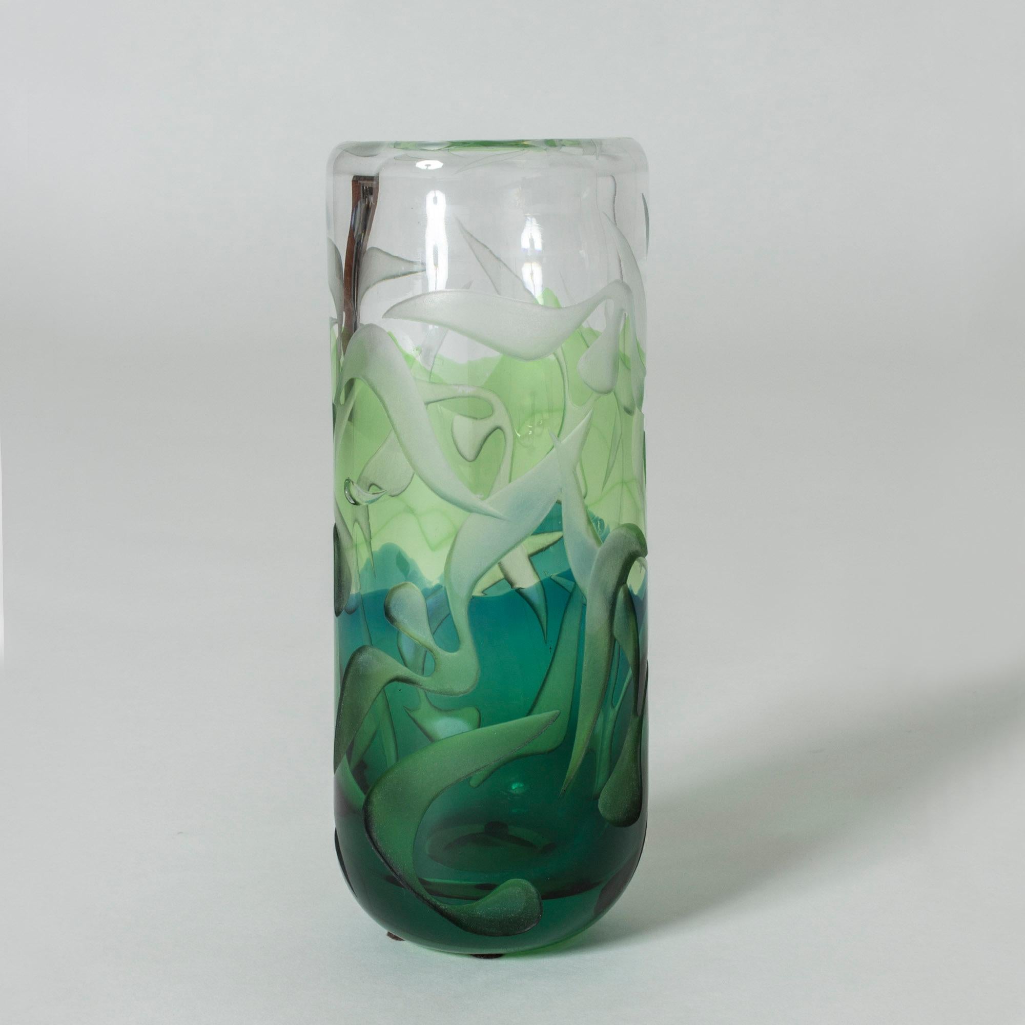 Scandinavian Modern Glass Vase by Vicke Lindstrand For Sale