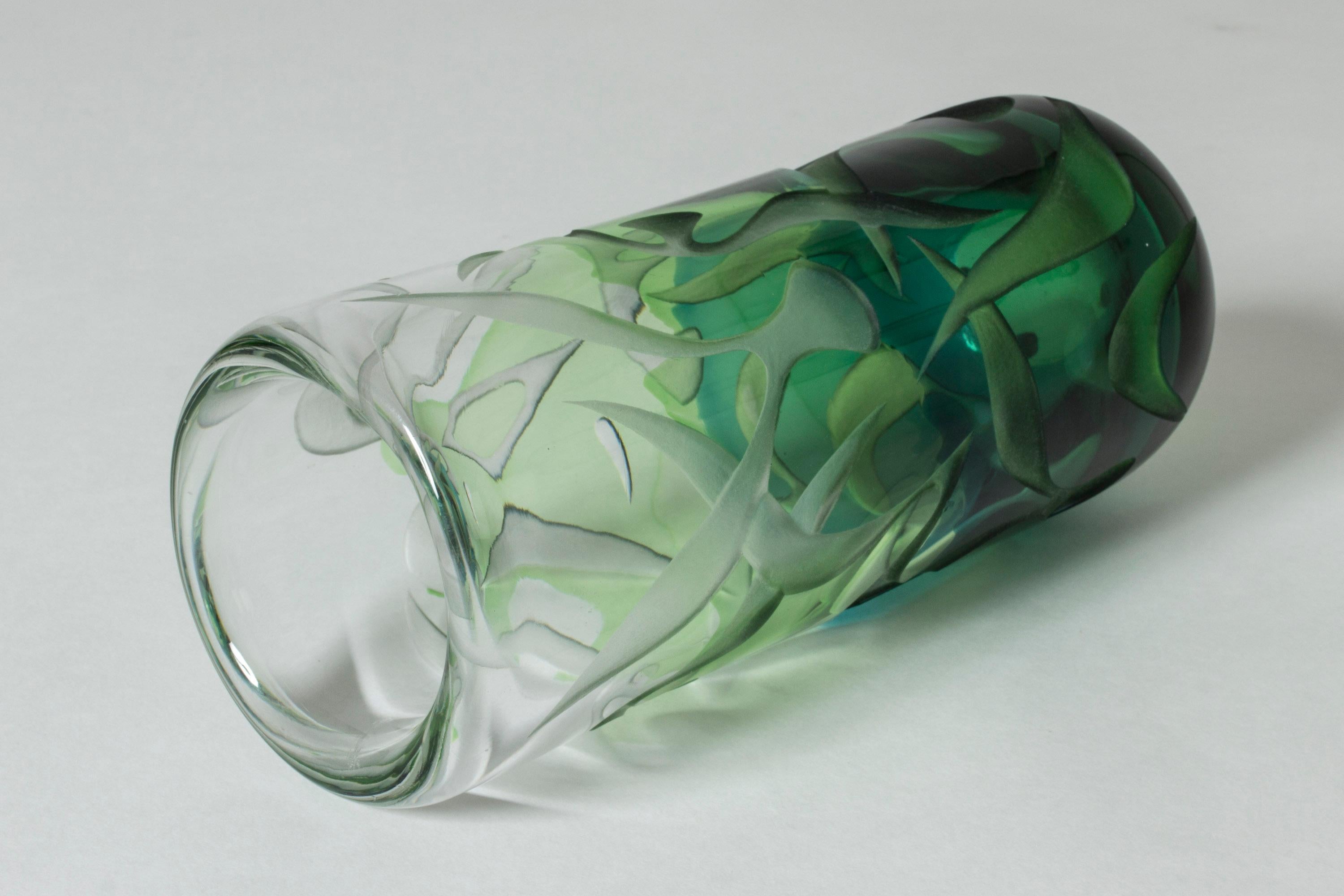 Swedish Glass Vase by Vicke Lindstrand For Sale