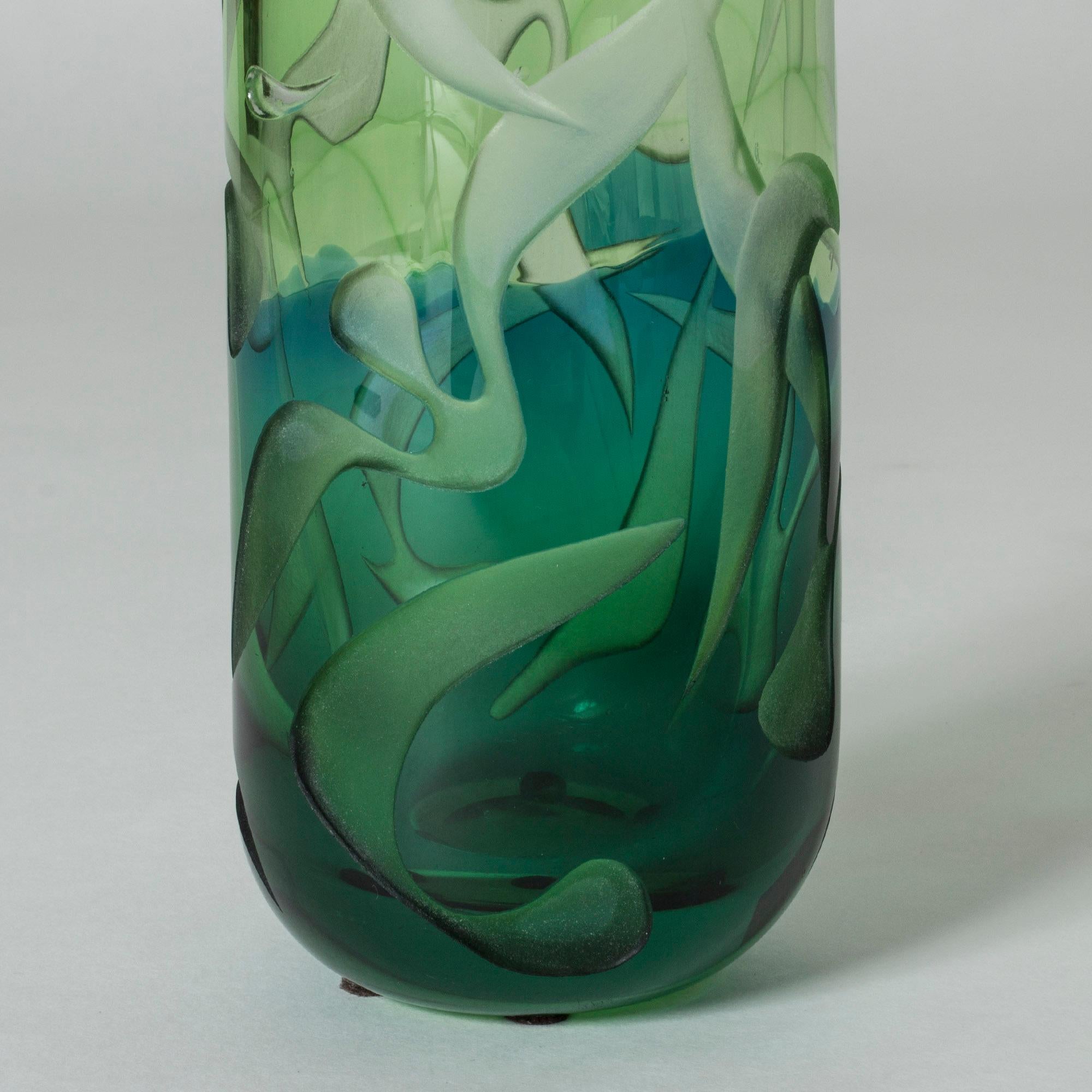 Mid-20th Century Glass Vase by Vicke Lindstrand For Sale