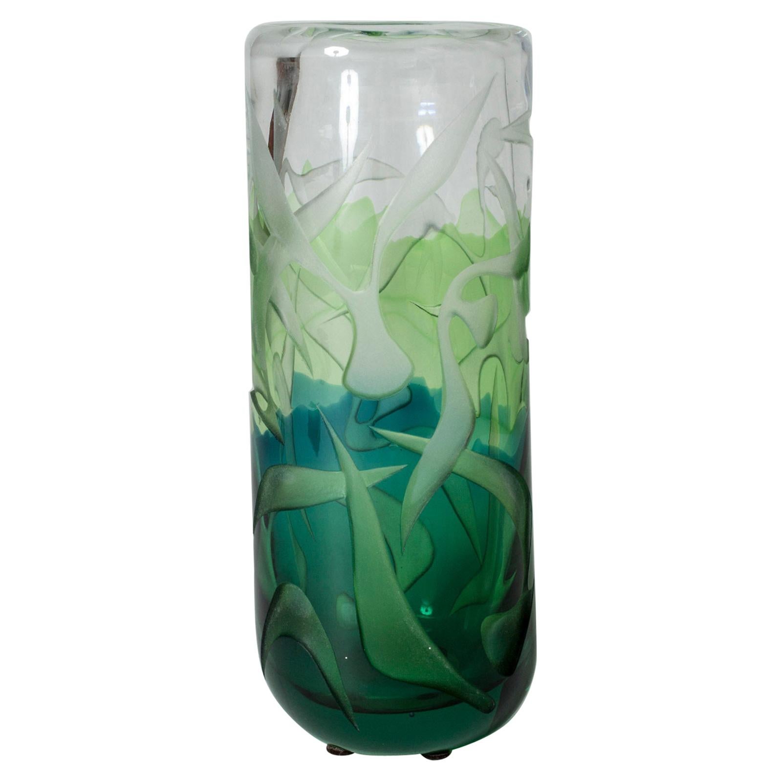 Glass Vase by Vicke Lindstrand For Sale
