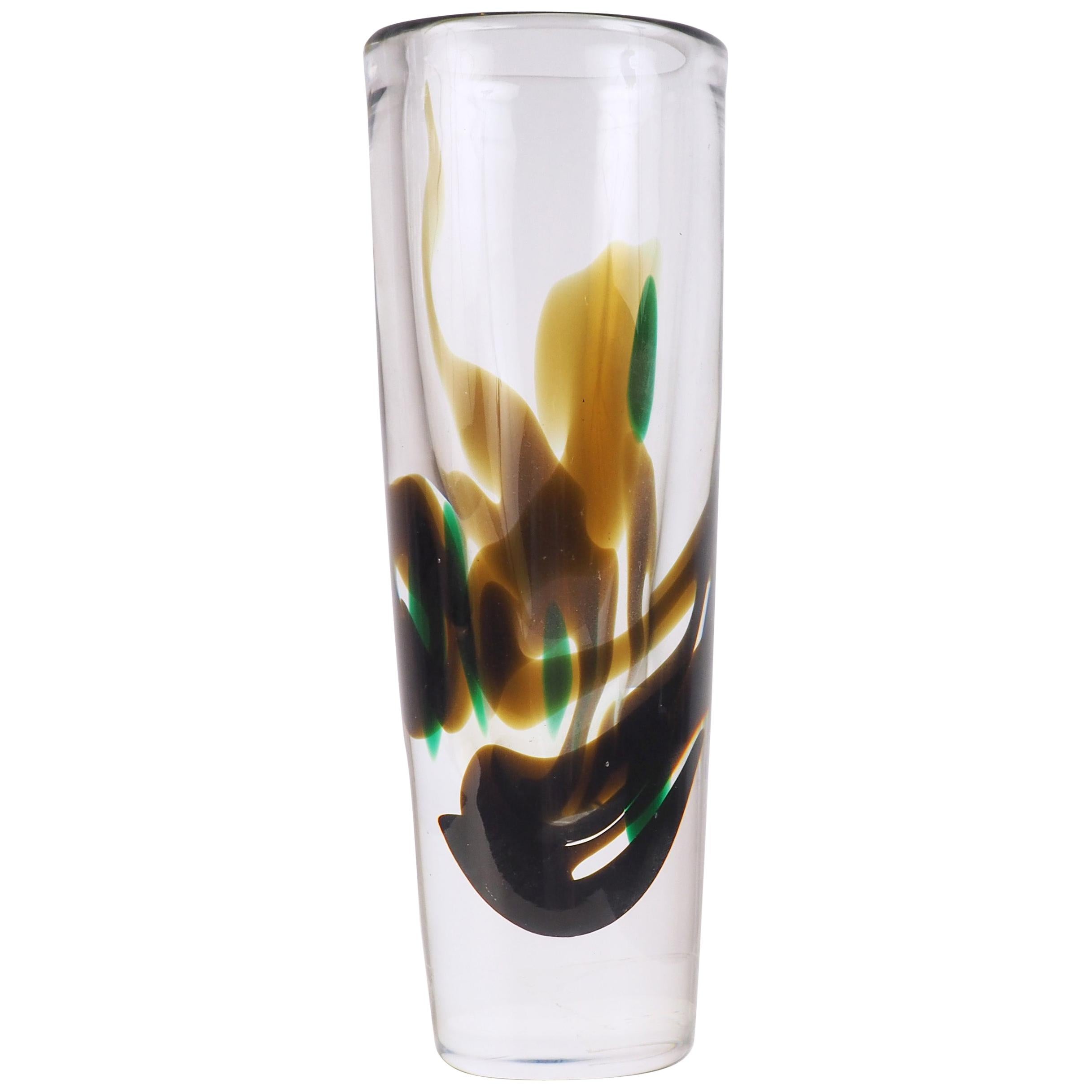 Vase aus Glasglas von Vicke Lindstrand aus Kosta, Schweden im Angebot