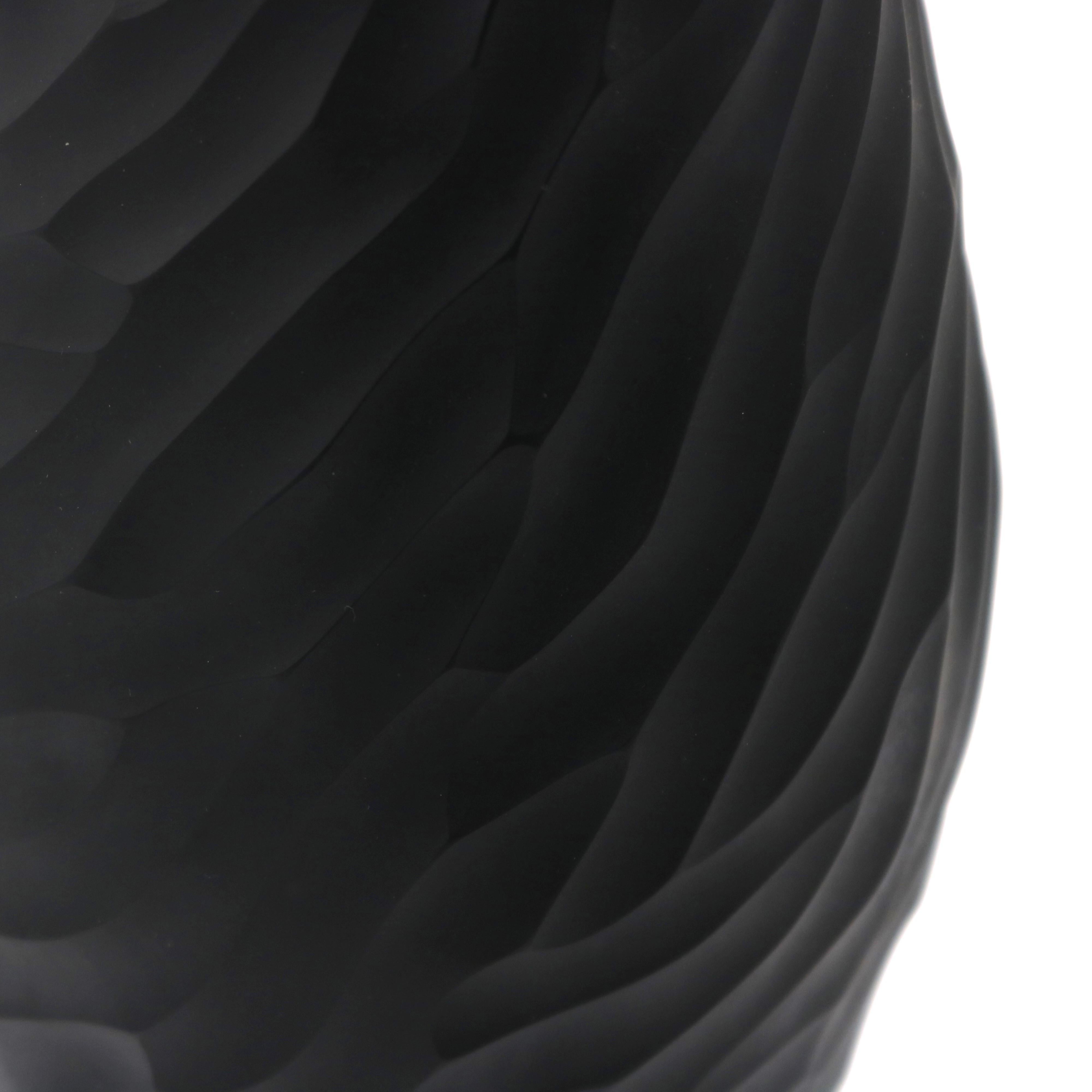Ferro Art Florero negro italiano de cristal de Murano Italia 1990 en Bueno estado para la venta en New York, NY