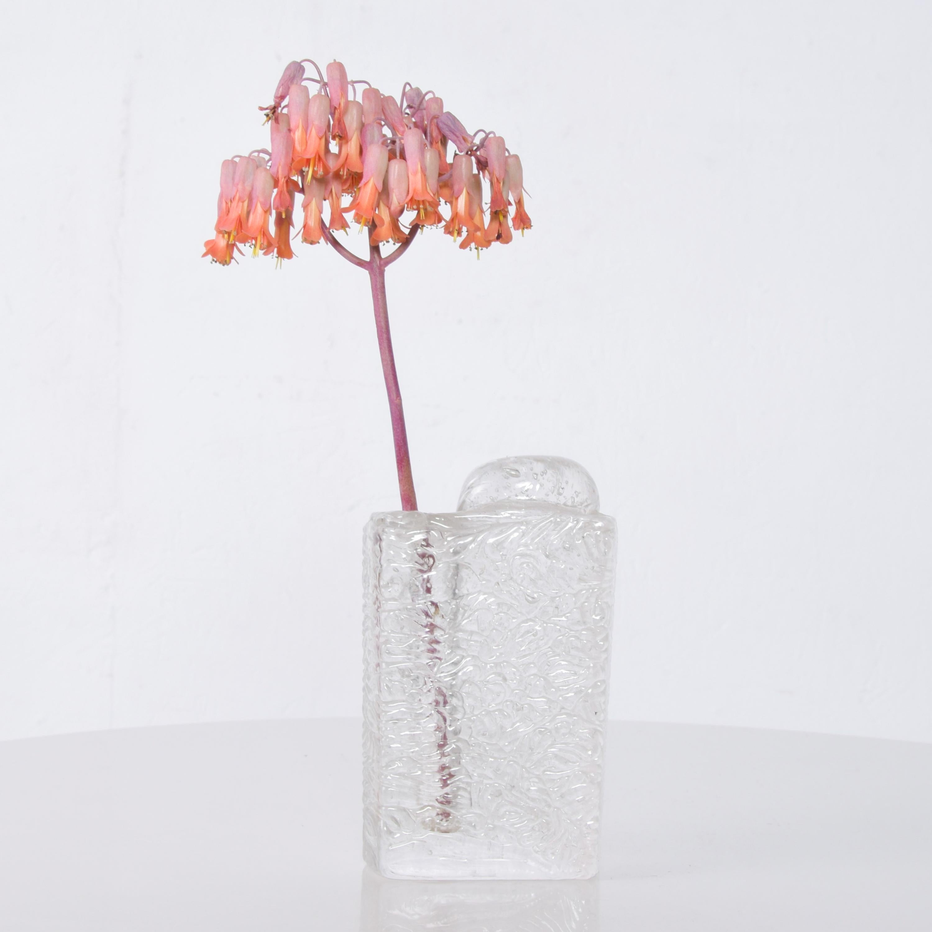 1980s Glass Vase Candleholder Brutalist Art Glass Style Timo Sarpaneva Finland For Sale 3