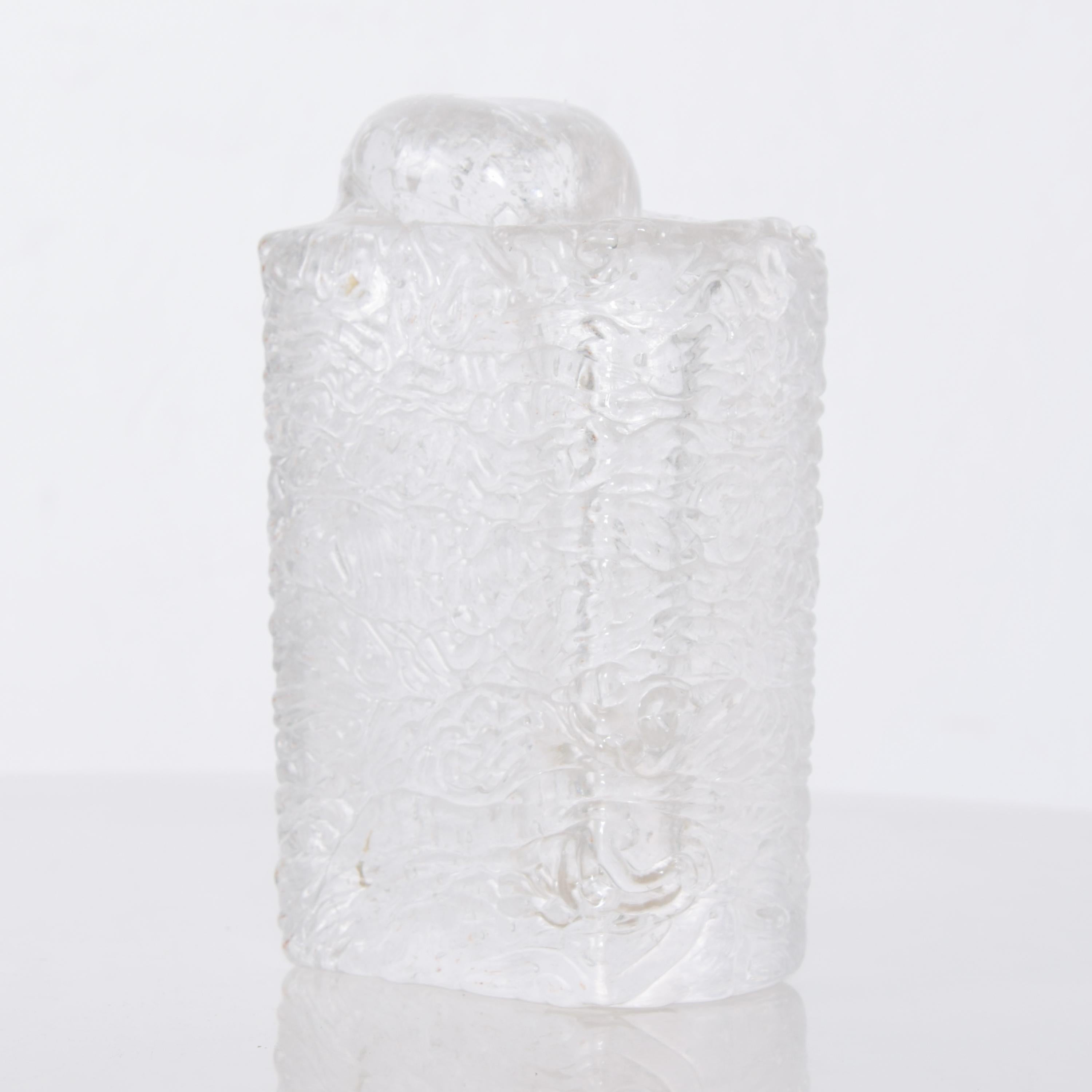 1980s Glass Vase Candleholder Brutalist Art Glass Style Timo Sarpaneva Finland For Sale 5