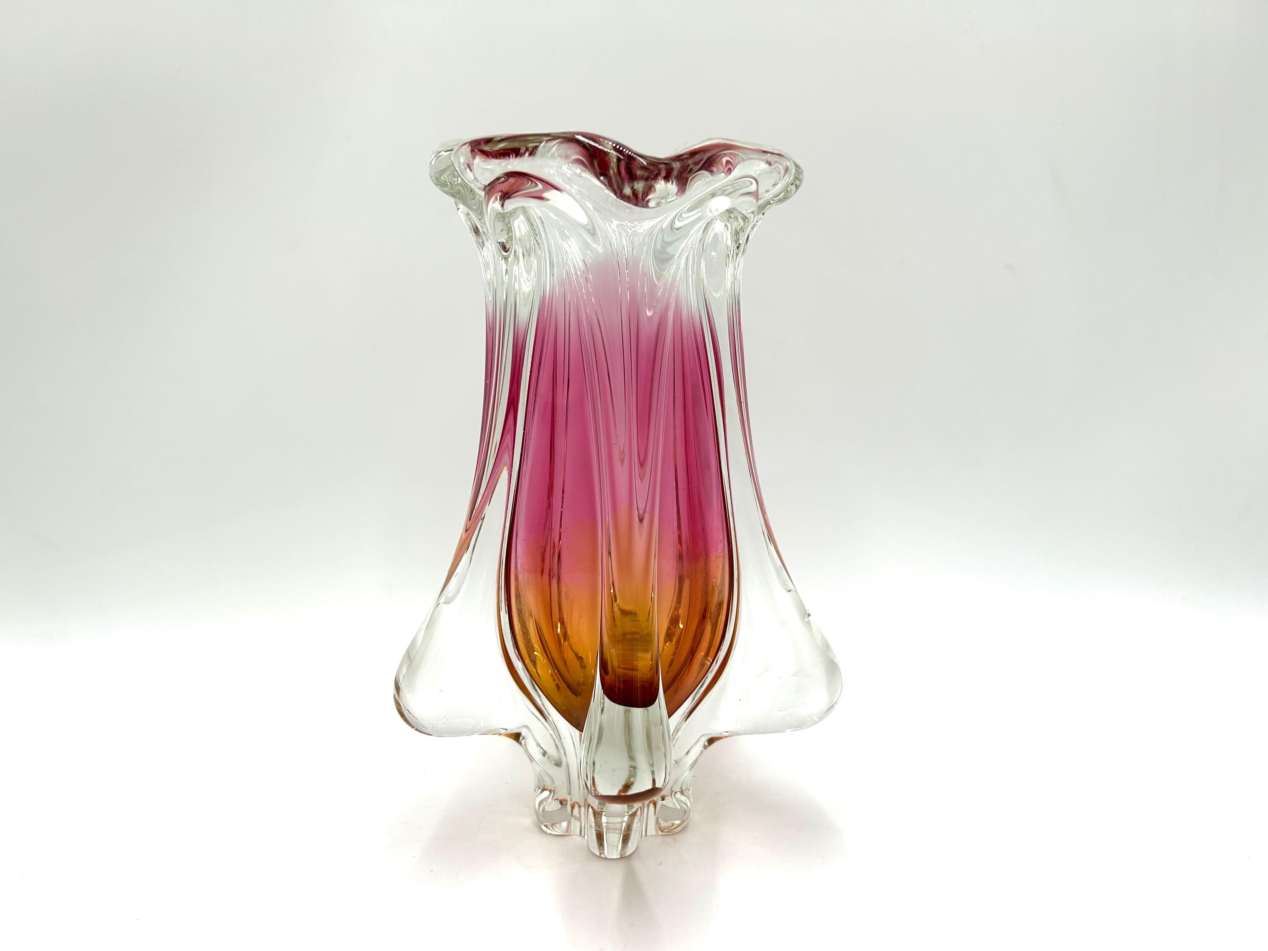 Glass Vase, Chribska Sklarna, Czech Republic, 1960s In Good Condition In Chorzów, PL