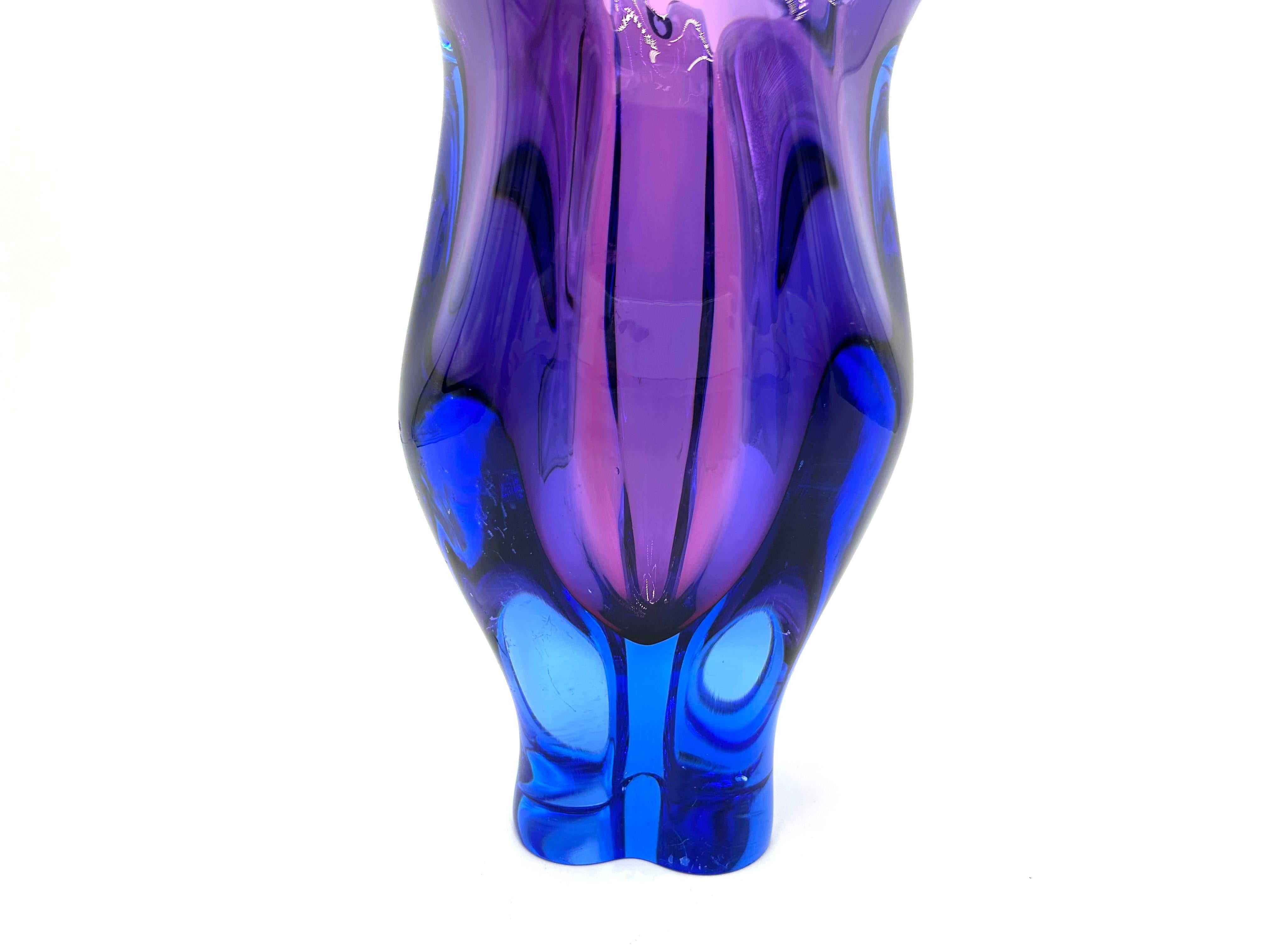 Mid-Century Modern Glass Vase, Chribska Sklarna, Czech Republic, 1960s