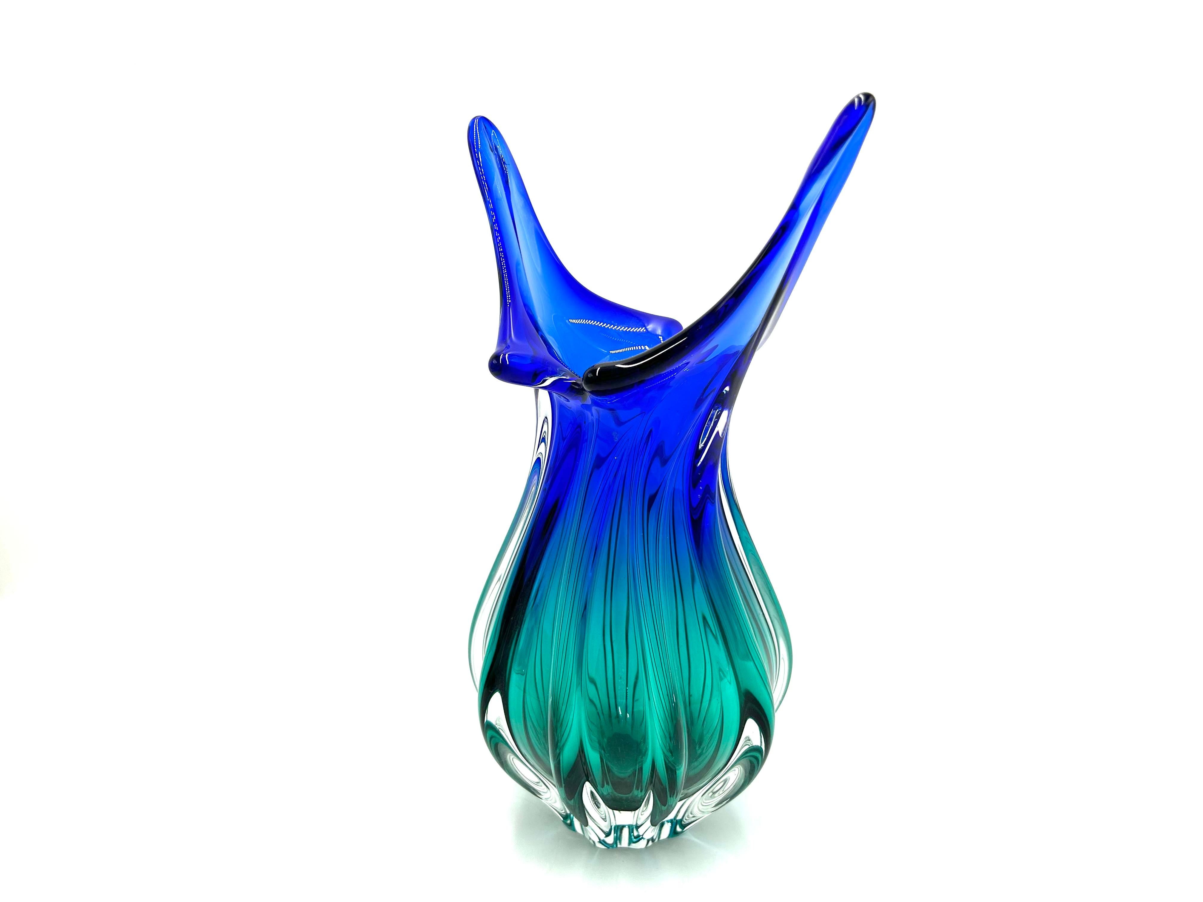 Mid-20th Century Glass Vase, Chribska Sklarna, Czech Republic, 1960s