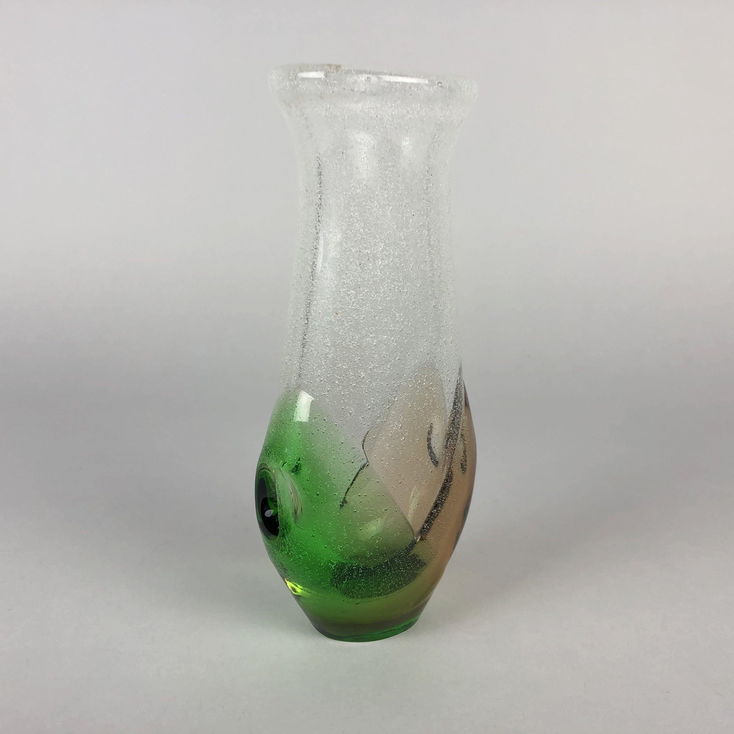 Tchèque Vase en verre conçu par Frantisek Spinar pour Skrdlovice Glassworks, 1970 en vente