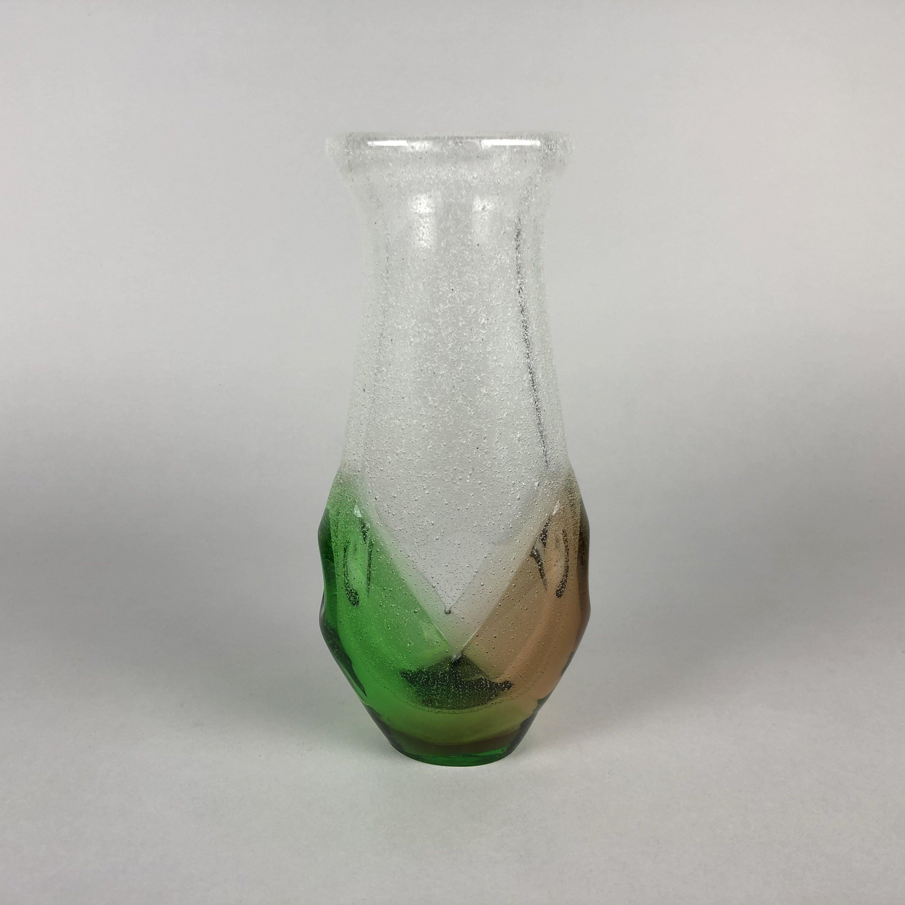 Vase en verre conçu par Frantisek Spinar pour Skrdlovice Glassworks, 1970 Bon état - En vente à Praha, CZ