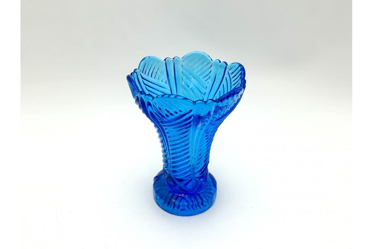 Mid-Century Modern Glass vase for lilies of the valley, Ząbkowice, Poland, 1960s. For Sale