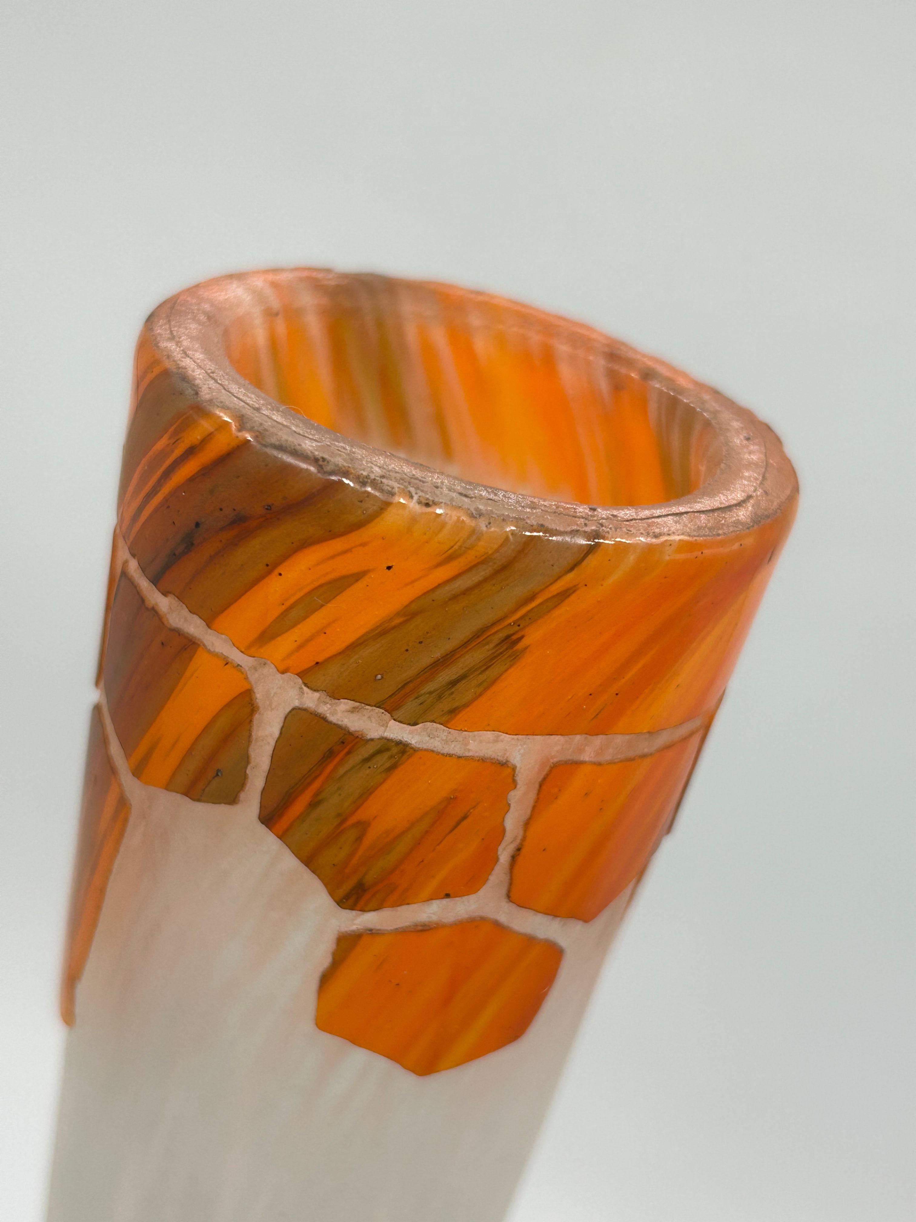Art Deco Glass vase Frances Charder Le Verre Francais For Sale