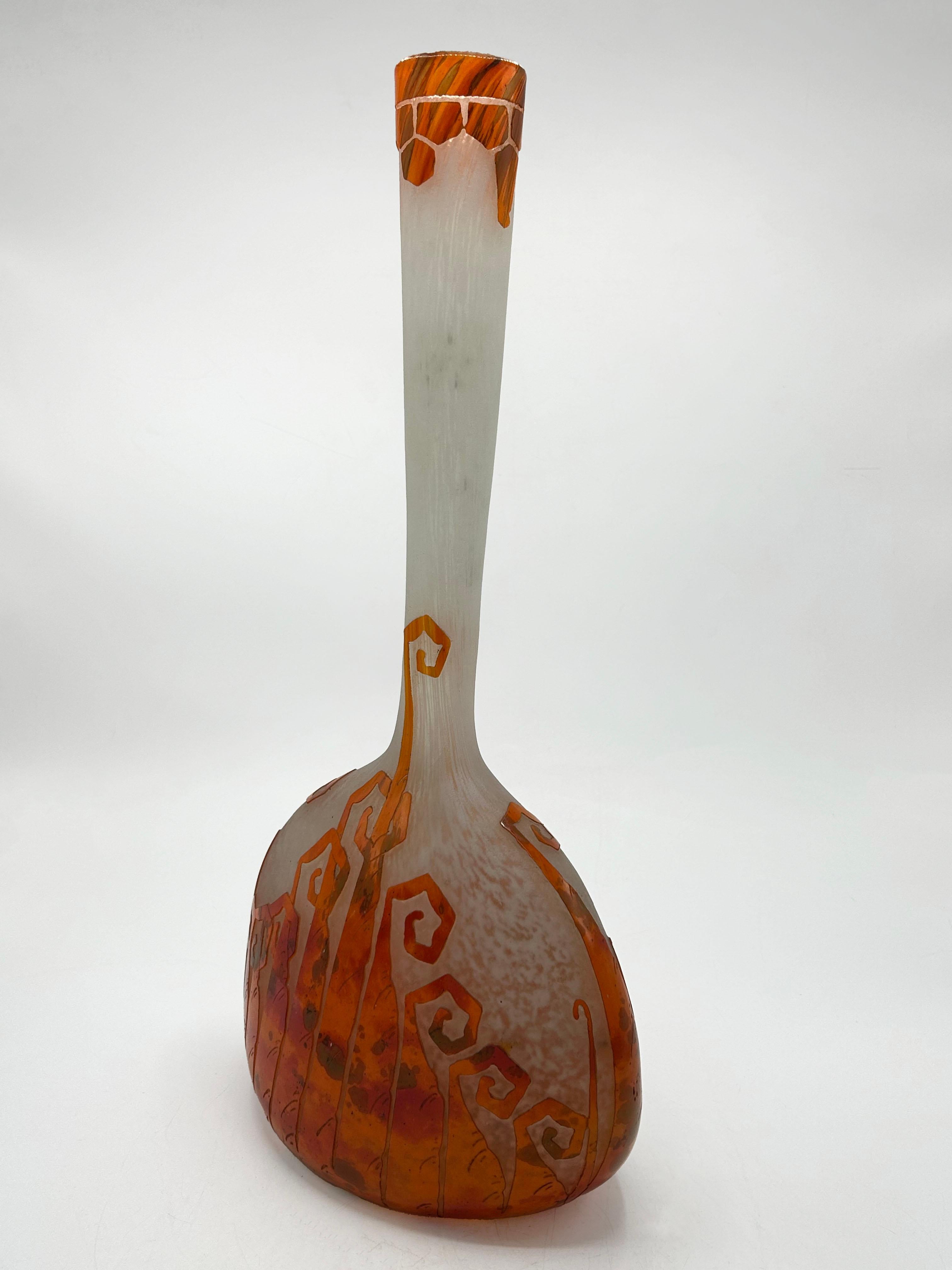 Art Glass Glass vase Frances Charder Le Verre Francais For Sale