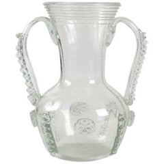 Antique Glass Vase From Normandy, Rouen, France, 19th Century, Old Dishes