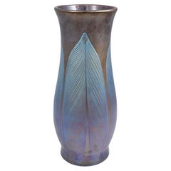 Glass Vase Handmade in Austria circa 1898 Jugendstil Purple Blue Loetz