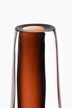 Vaso in vetro marrone scuro di Vicke Lindstrand, anni '60