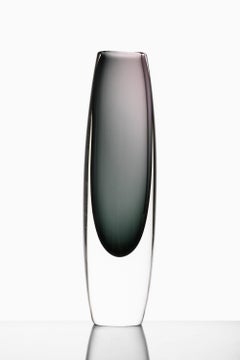 Glass Vase in Gray by Gunnar Nylund, 1950's