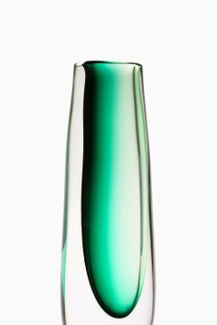 Glass Vase in Green by Vicke Lindstrand, 1960's
