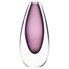 Vintage Glass Vase in Purple, 1950's