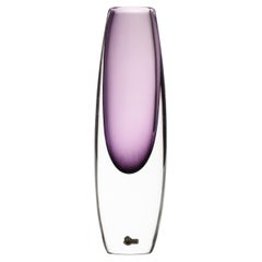 Vase en verre violet par Gunnar Nylund, années 1950