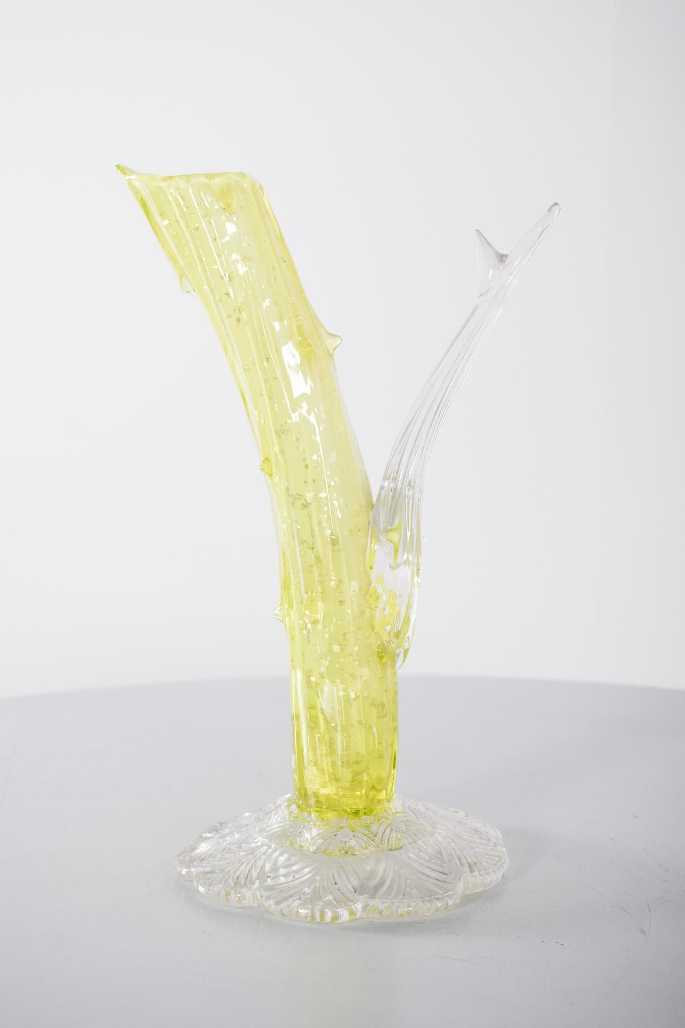 Portoghese Vaso di vetro a forma di tronco in vendita