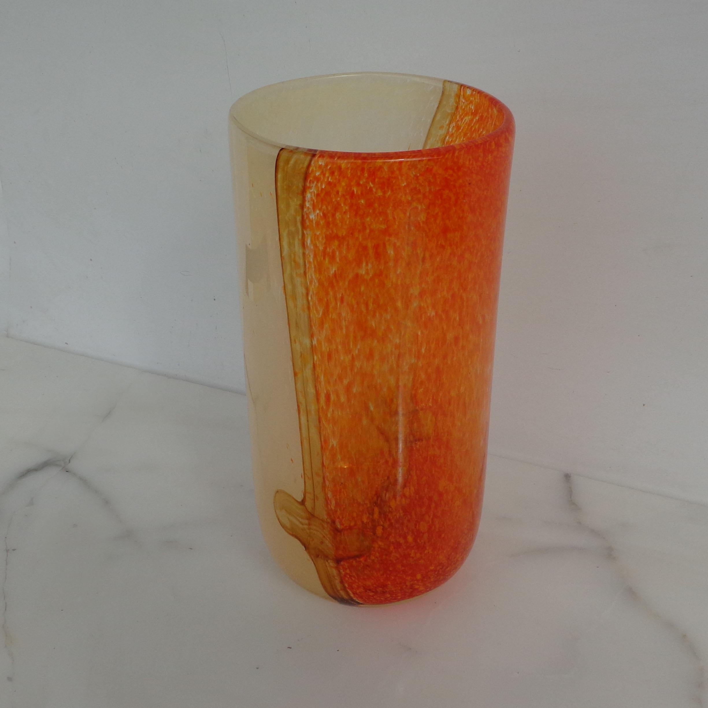 20th Century Glass Vase in the Style of Zuccheri, Venini Murano 'Italy' For Sale
