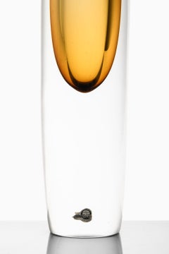 Glass Vase in Yellow by Gunnar Nylund, 1950's