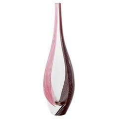 Glass Vase Lino Tagliapietra for Effetre International, Purple Pink, Italy, 1986