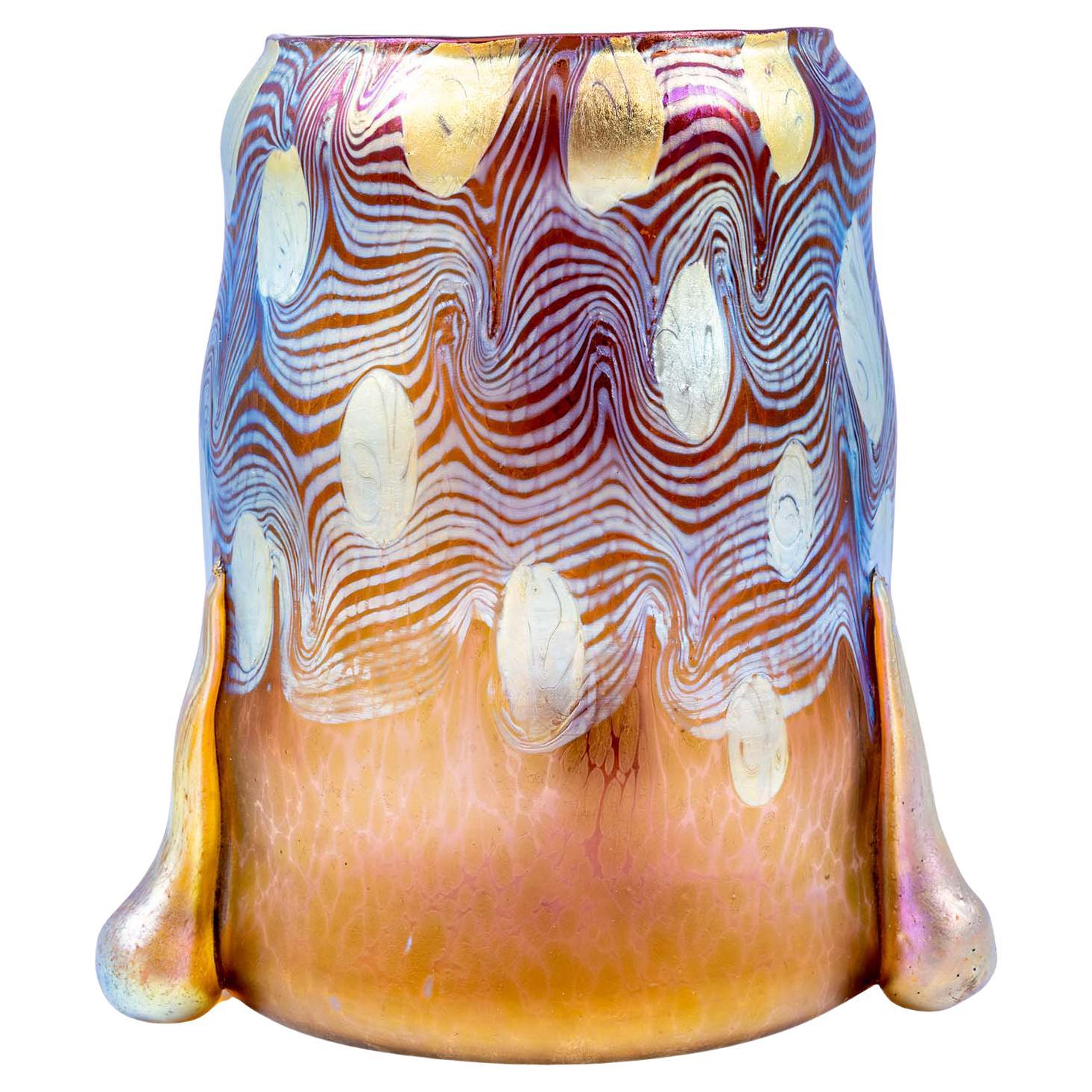 Glass Vase Loetz Argus Decoration Koloman Moser Design circa 1902 Jugendstil 