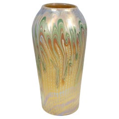 Glass Vase Loetz Iridescent Blue Green Yellow Franz Hofstötter, circa 1900