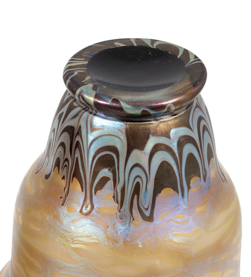 20ième siècle Vase en verre Loetz PG 358 Decor circa 1900 Art Nouveau Jugendstil Bohemia en vente