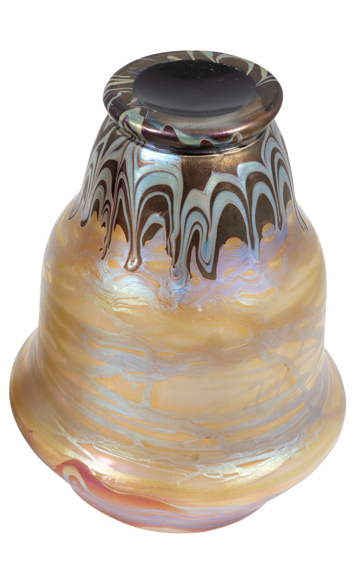 Verre Vase en verre Loetz PG 358 Decor circa 1900 Art Nouveau Jugendstil Bohemia en vente