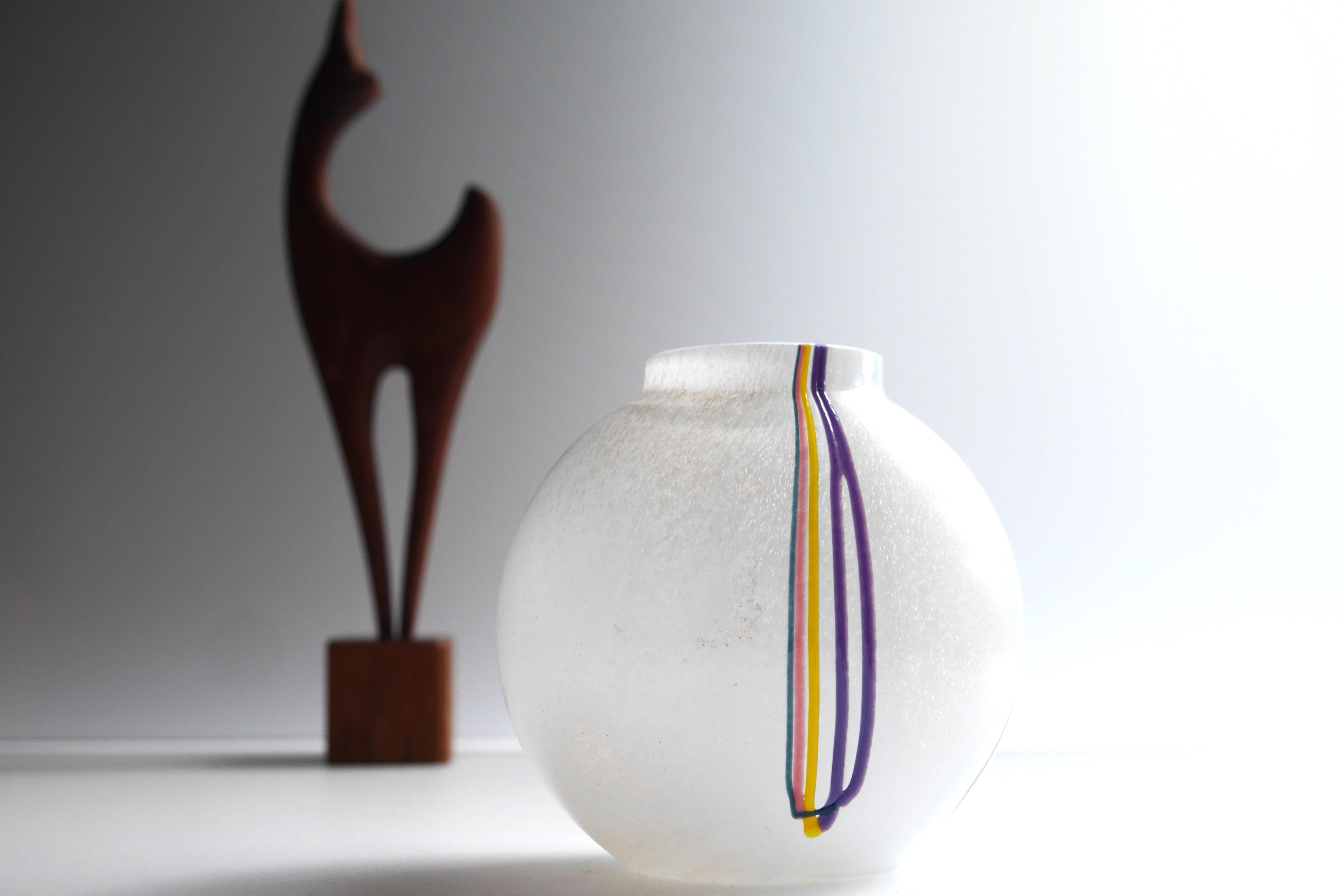Scandinavian glass art vase,  a miniature vase by Bertil Vallien, Kosta Sweden  For Sale 3