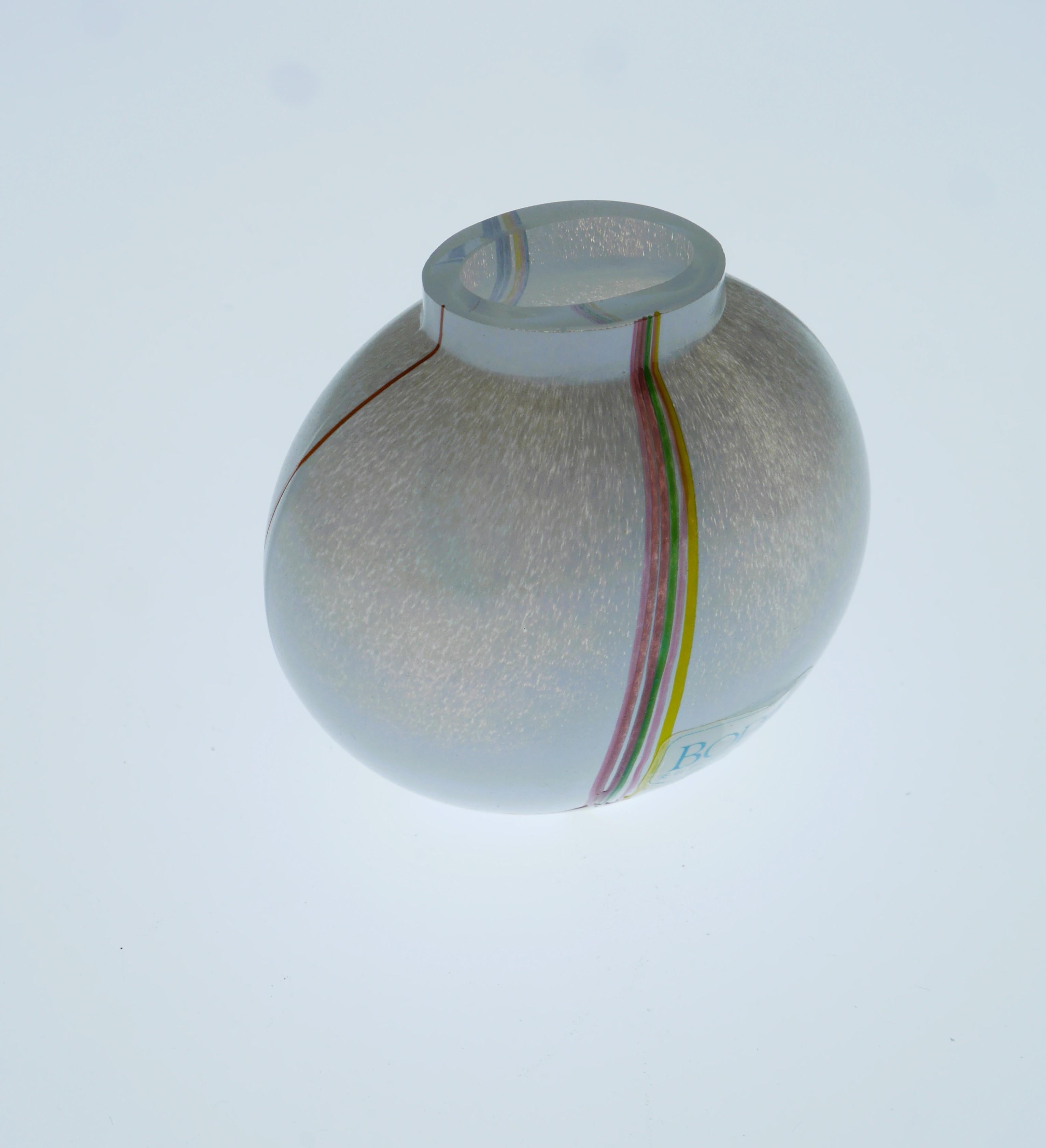 Scandinavian glass art vase,  a miniature vase by Bertil Vallien, Kosta Sweden  For Sale 2
