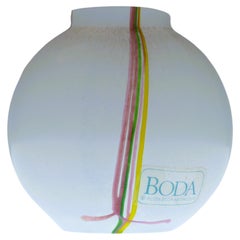 Glass Vase "Rainbow" Handmade and Signed by Bertil Vallien for Boda Åfors