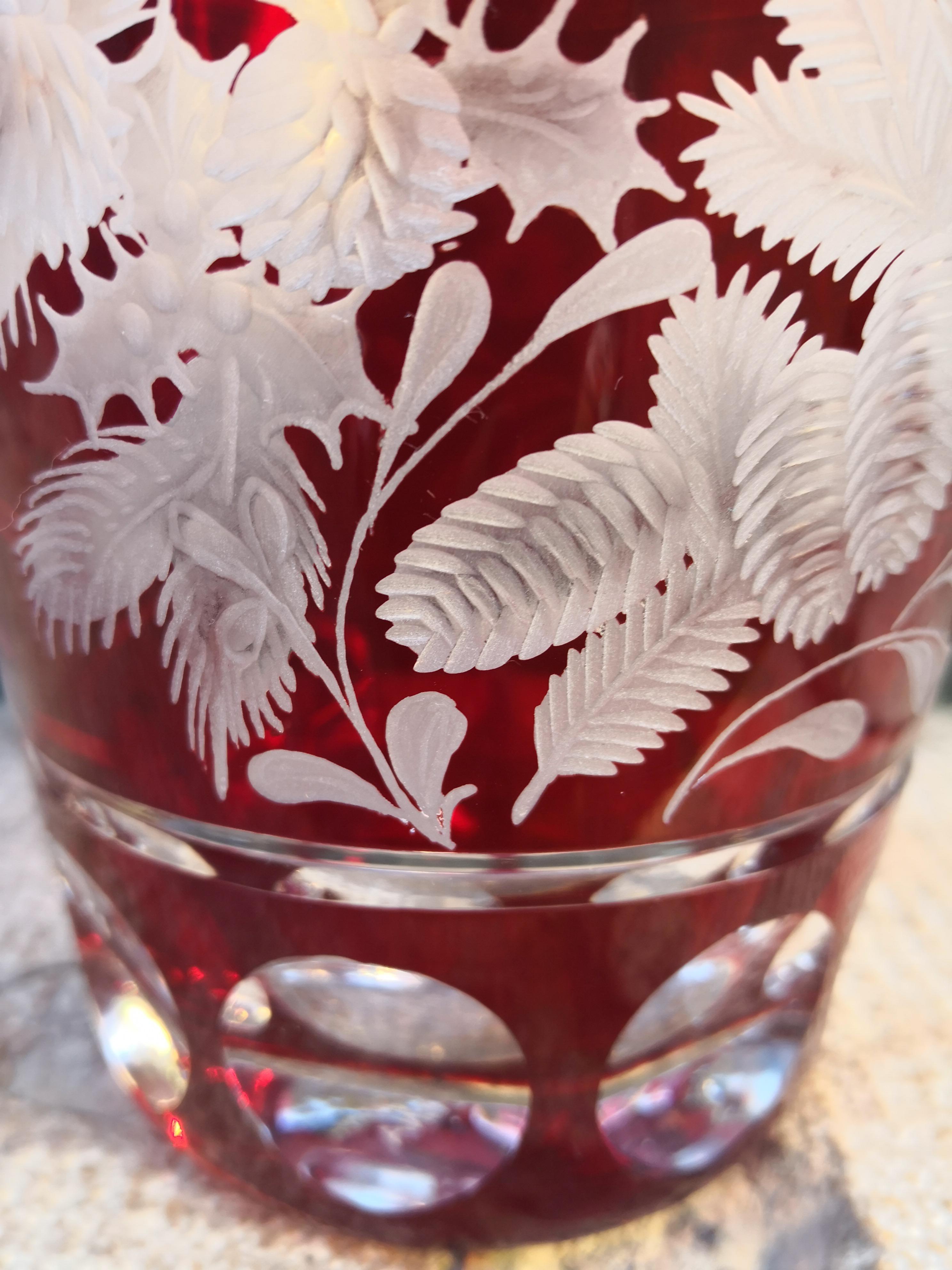 Country Vase en verre rouge avec décoration de Noël Sofina Boutique Kitzbuehel en vente